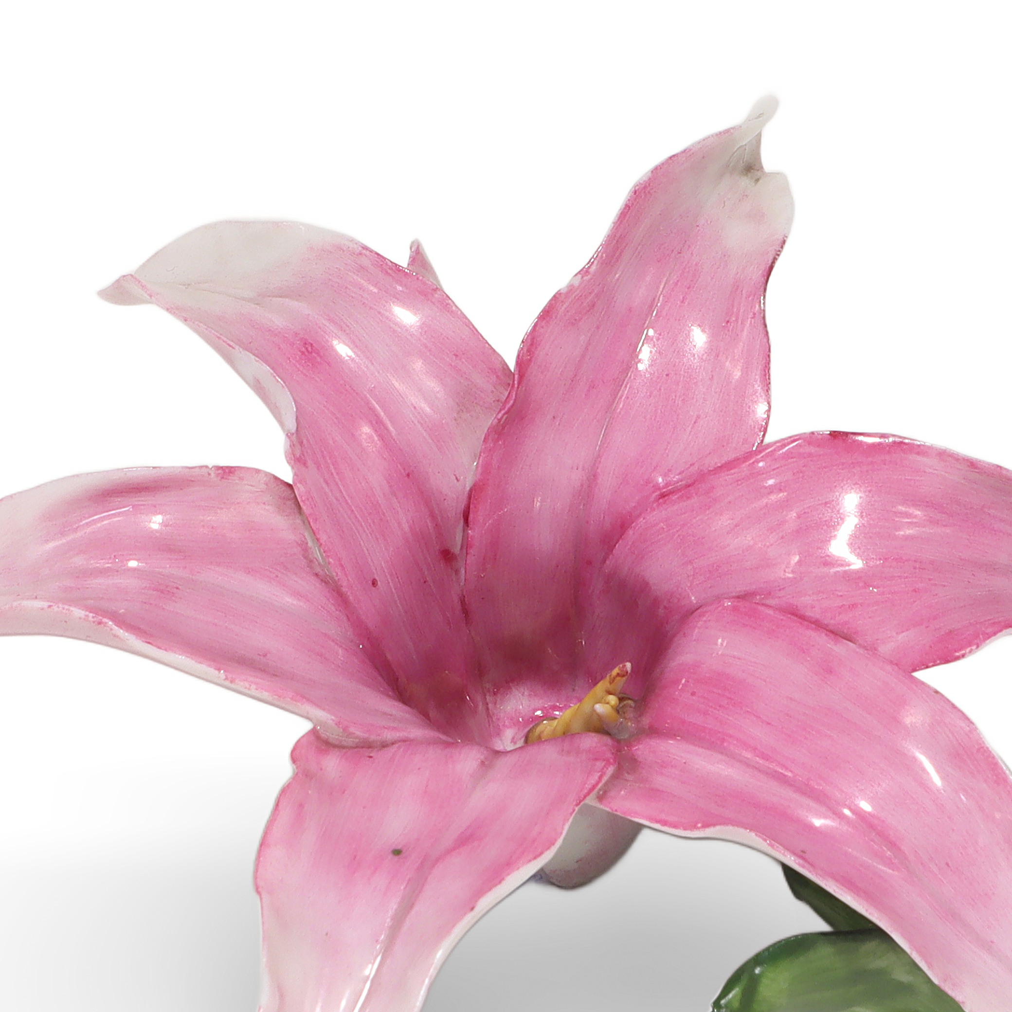 Thumbnail for Herend Porcelain Pink Lily Flower Figurine - Hungary