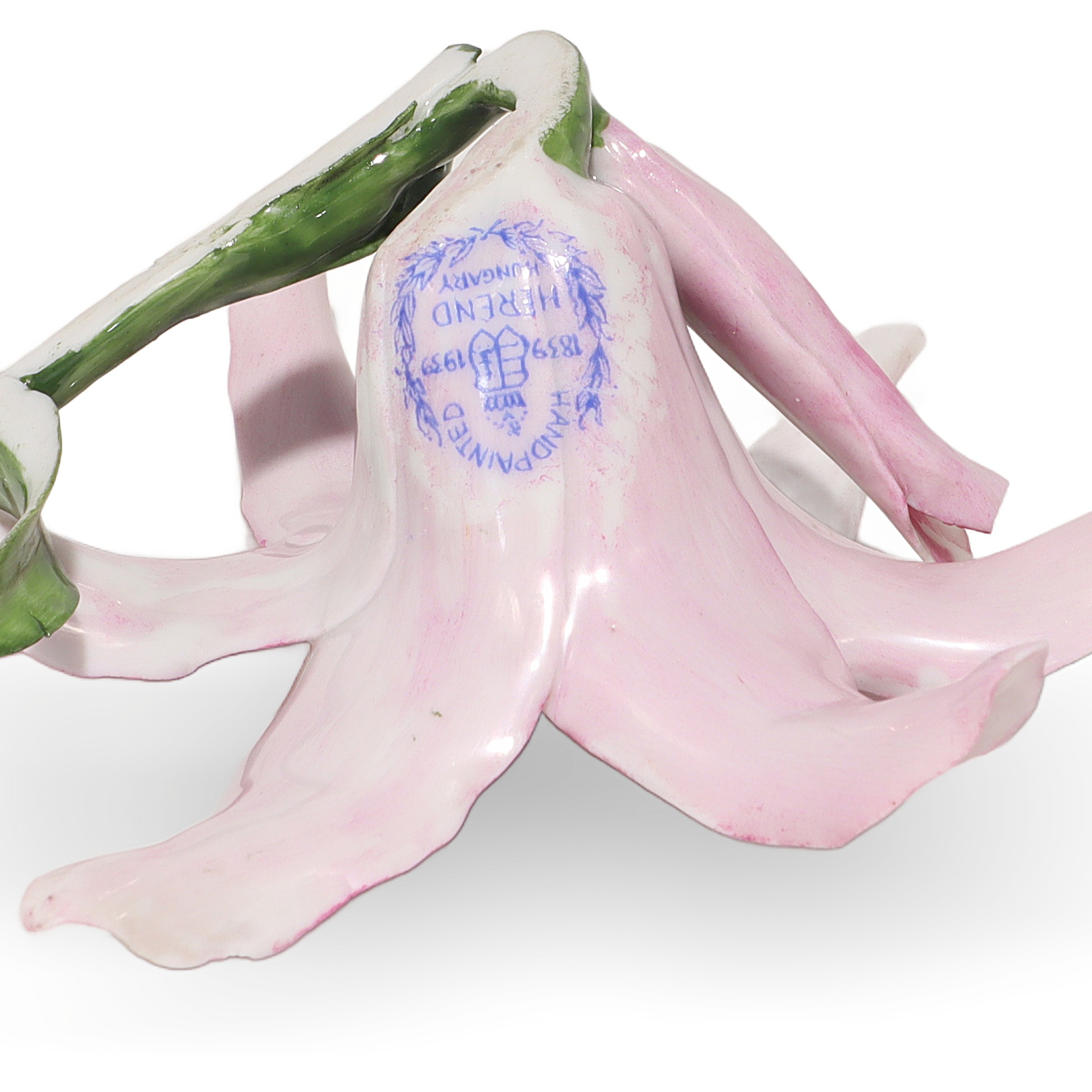 Thumbnail for Herend Porcelain Pink Lily Flower Figurine - Hungary