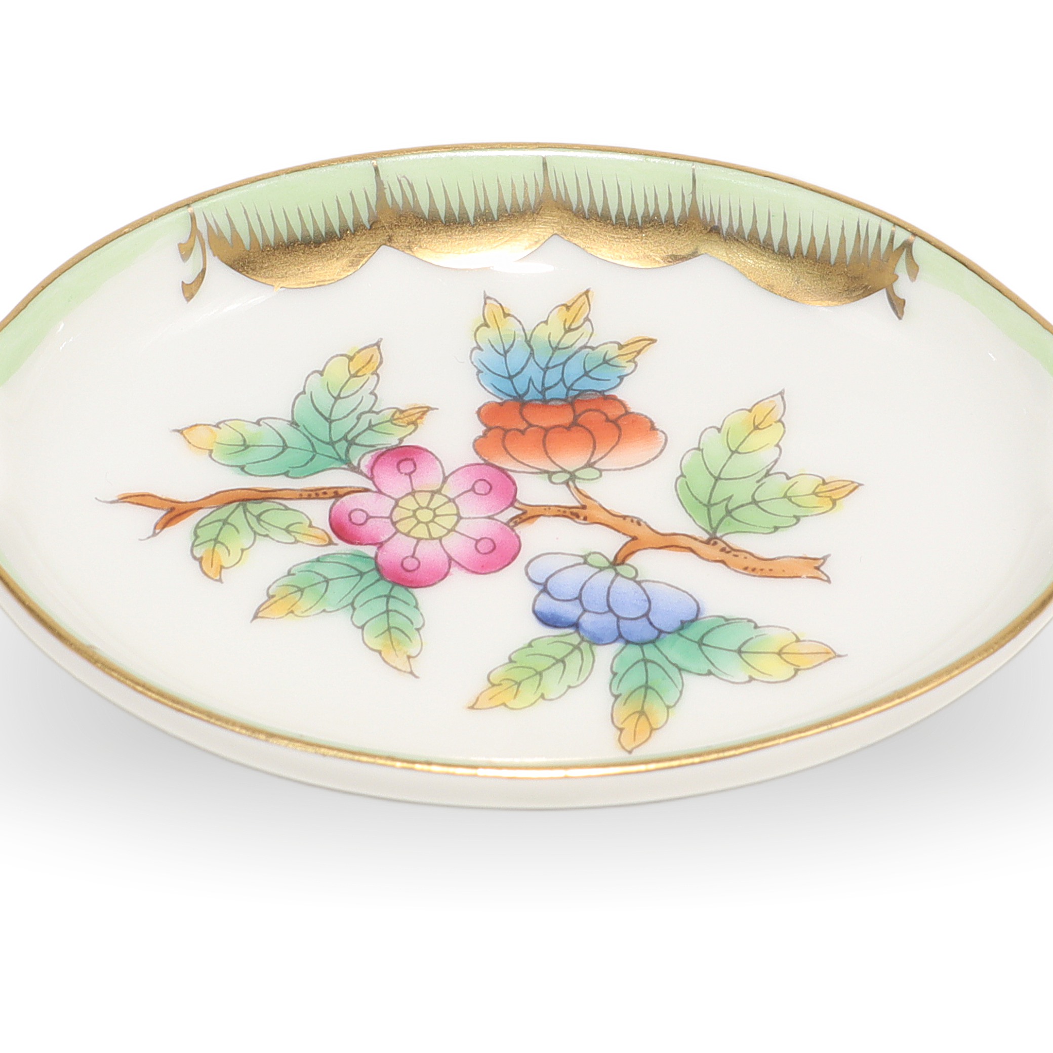 Herend Victoria Ash Tray Detailed View Thumbnail for Herend Victoria Ash Tray - Hand Painted Porcelain Trinket Dish - Butterfly Motif