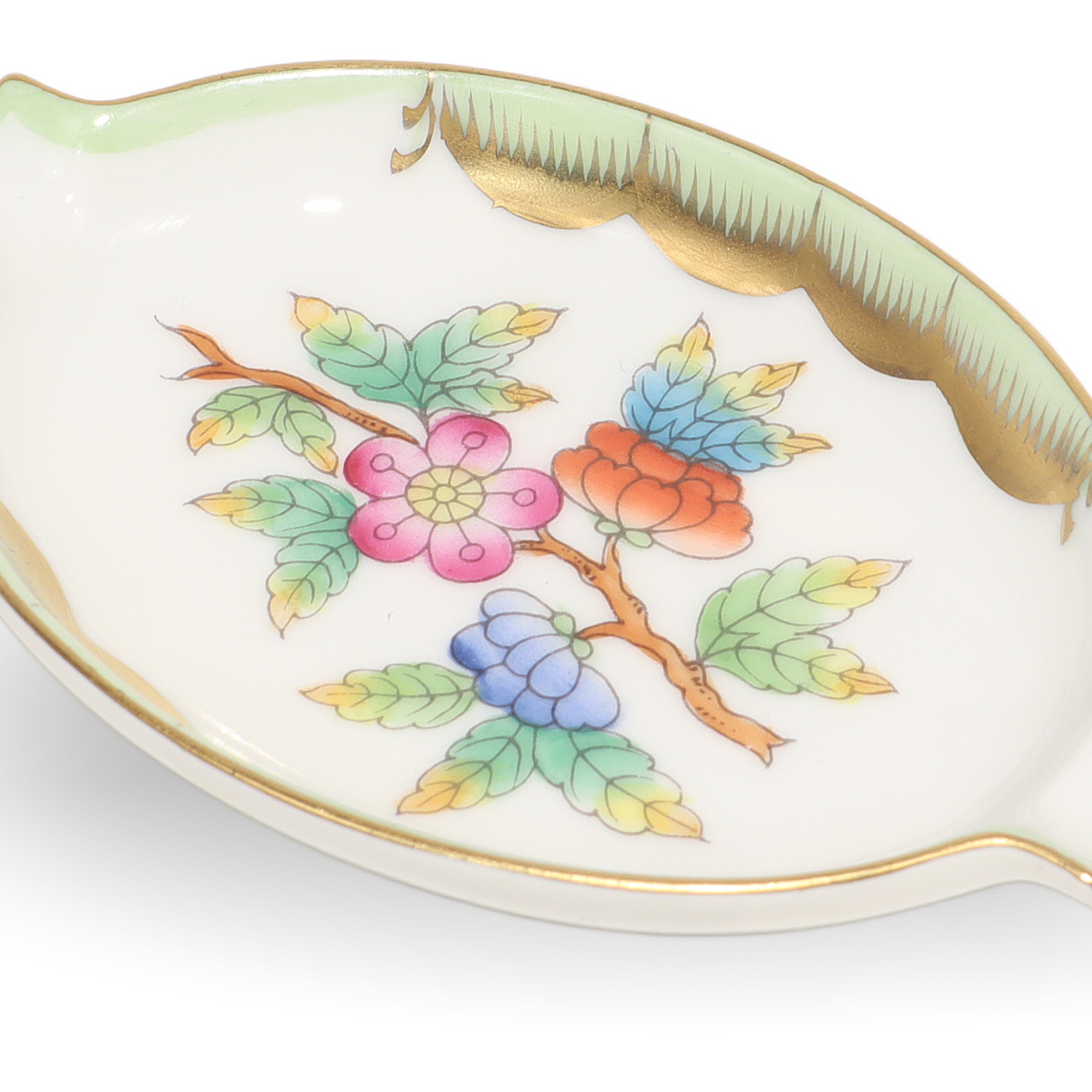 Herend Victoria Ash Tray Detailed View Thumbnail for Herend Victoria Ash Tray - Hand Painted Porcelain Trinket Dish - Butterfly Motif