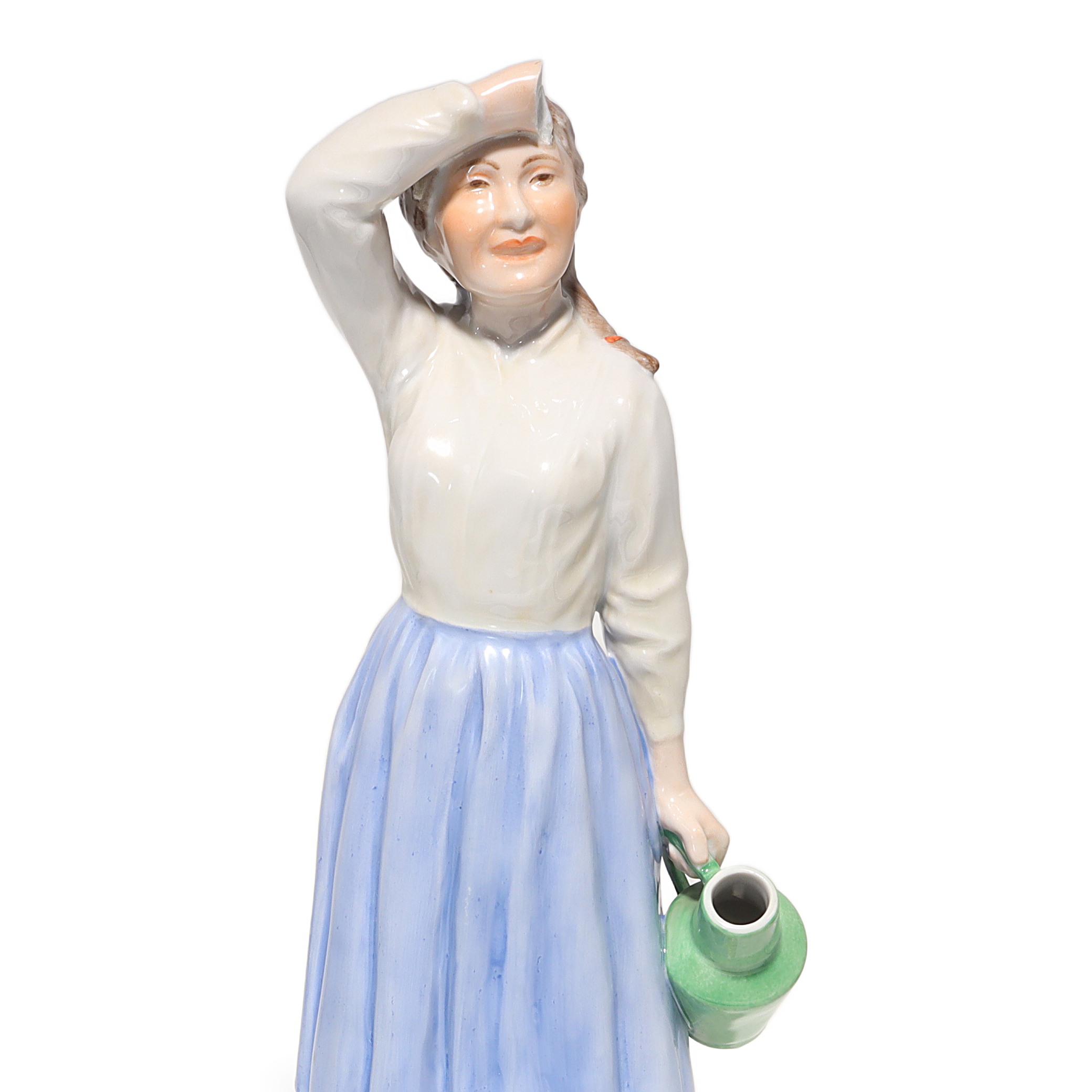 Herend Water Carrier Lady Pitcher Figurine Detailed View Thumbnail for Herend Water Carrier Lady Pitcher Figurine - Hungarian Porcelain Statue - Damaged