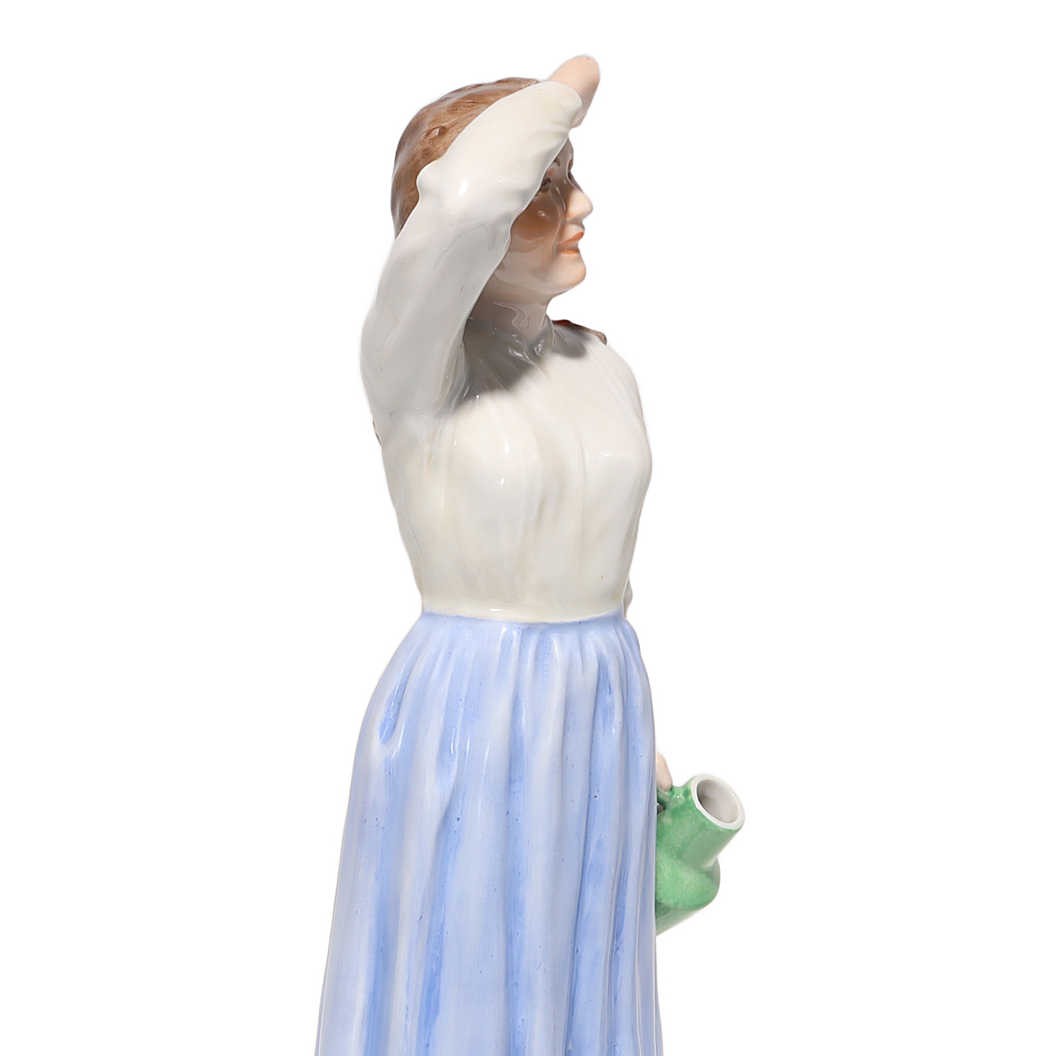 Herend Water Carrier Lady Pitcher Figurine Detailed Side View Thumbnail for Herend Water Carrier Lady Pitcher Figurine - Hungarian Porcelain Statue - Damaged