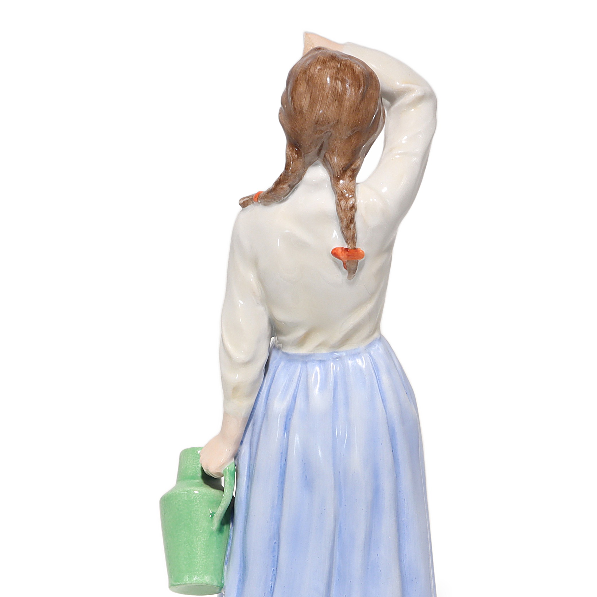 Herend Water Carrier Lady Pitcher Figurine Detailed View Thumbnail for Herend Water Carrier Lady Pitcher Figurine - Hungarian Porcelain Statue - Damaged
