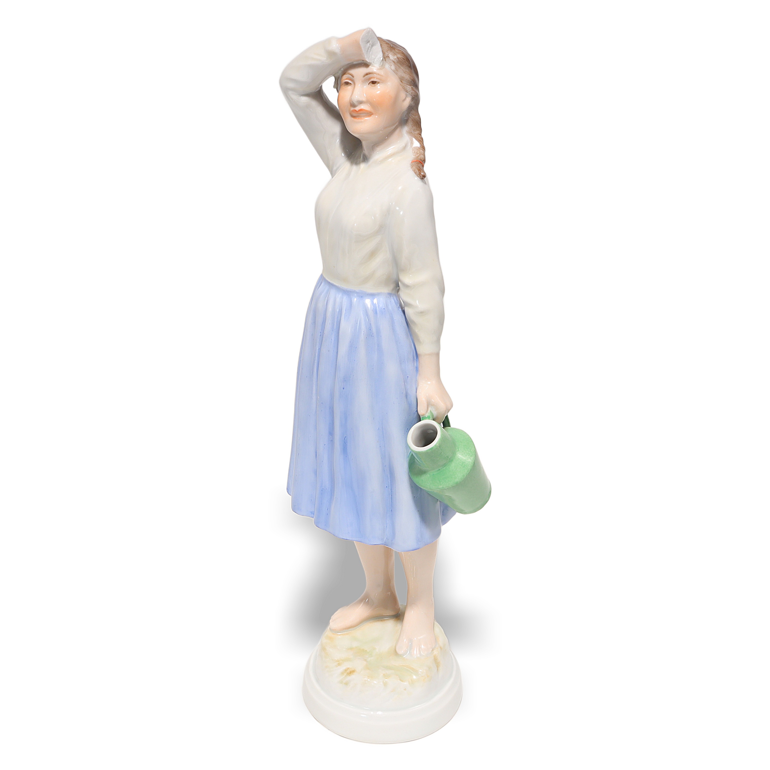 Herend Water Carrier Lady Pitcher Figurine Porcelain Collectible Thumbnail for Herend Water Carrier Lady Pitcher Figurine - Hungarian Porcelain Statue - Damaged
