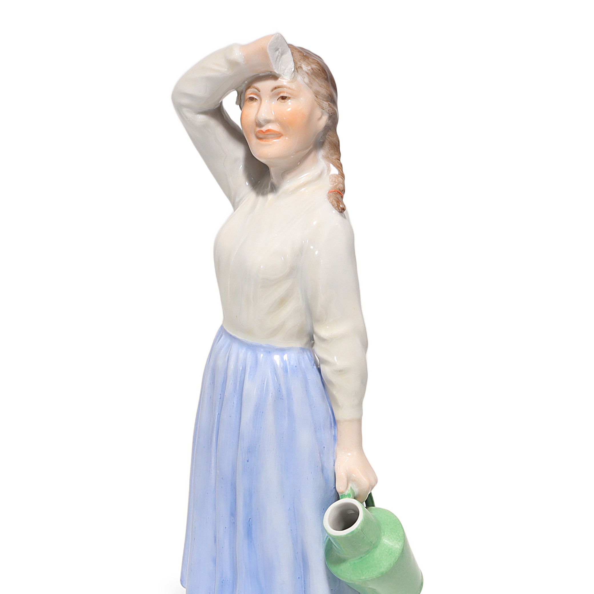 Herend Water Carrier Lady Pitcher Figurine Detailed View Thumbnail for Herend Water Carrier Lady Pitcher Figurine - Hungarian Porcelain Statue - Damaged