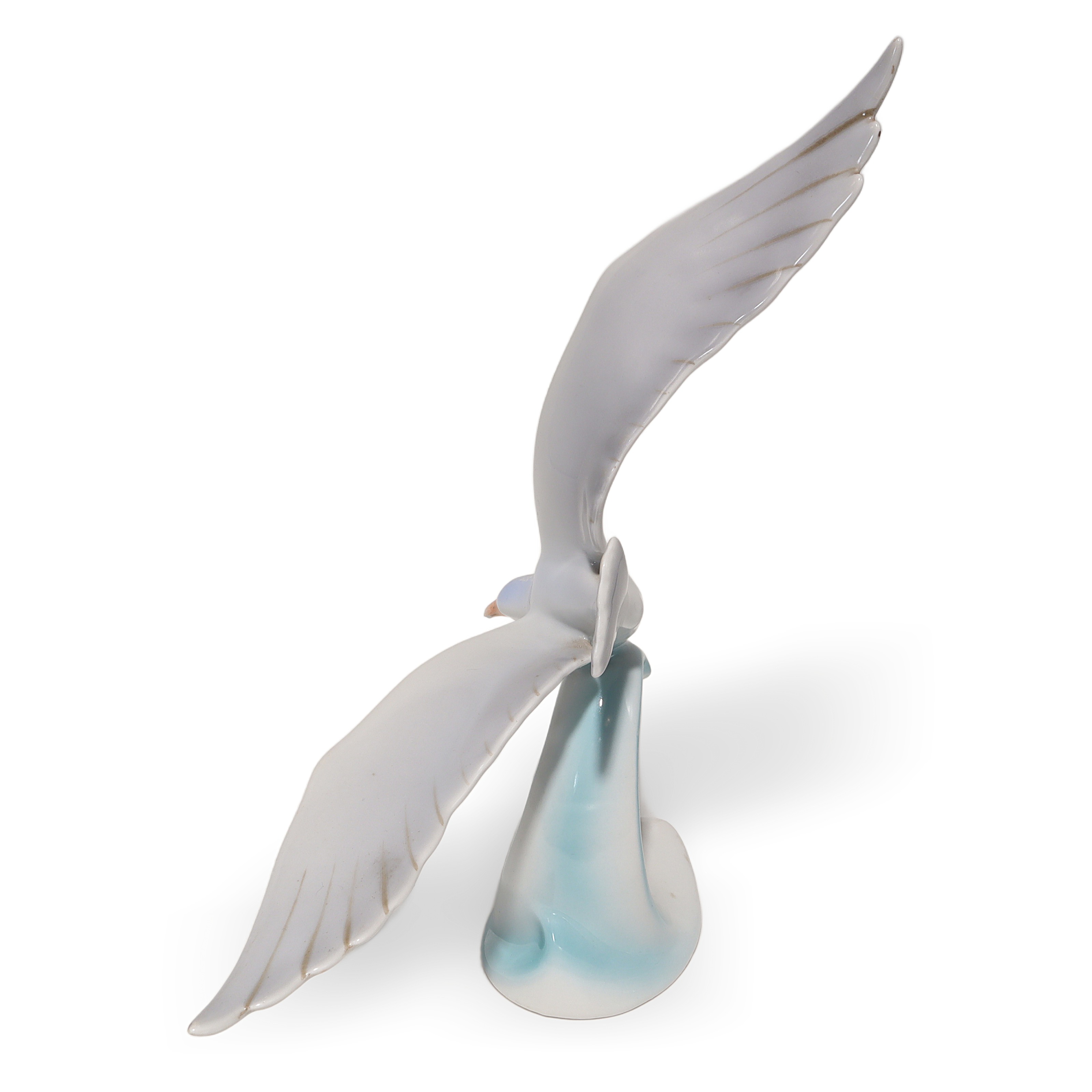 Hollohaza Seagull Porcelain Bird Figurine Detailed View Thumbnail for Hollohaza Seagull Porcelain Bird Figurine - Hand Painted Vintage - Collectible Hungarian Animal Statue