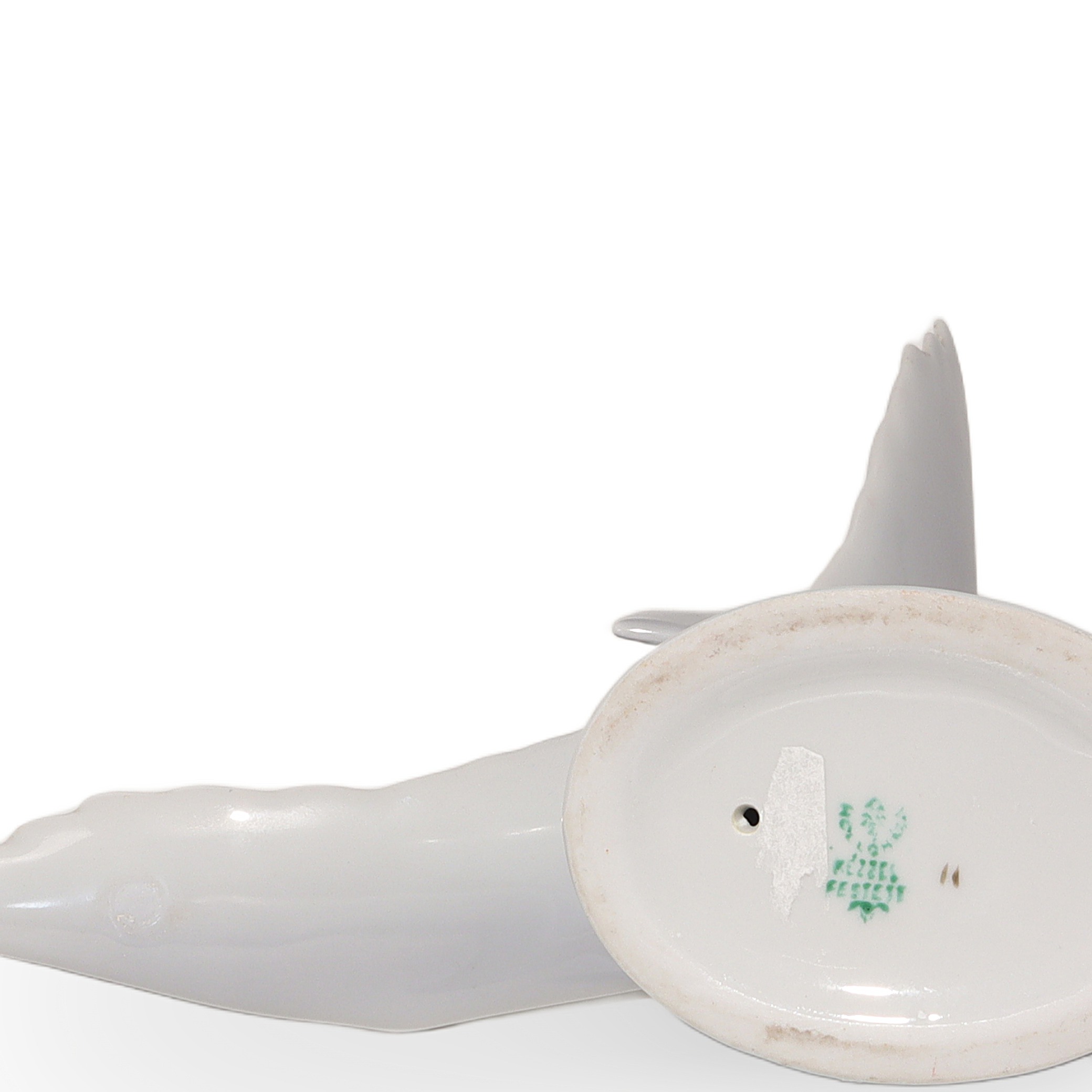 Hollohaza Seagull Porcelain Bird Figurine Bottom Detailed View Thumbnail for Hollohaza Seagull Porcelain Bird Figurine - Hand Painted Vintage - Collectible Hungarian Animal Statue