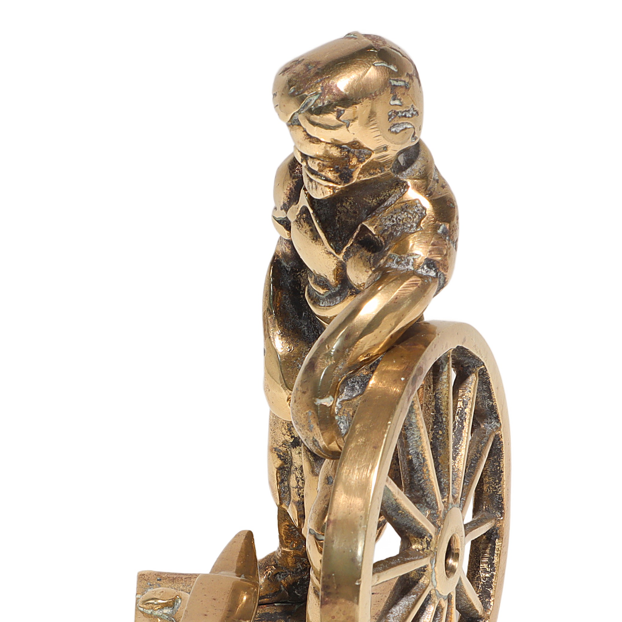 Thumbnail for Vintage Brass Blacksmith Figurine Anvil Wheel Sculpture - Industrial Desk Accessory - Classic Sculpture