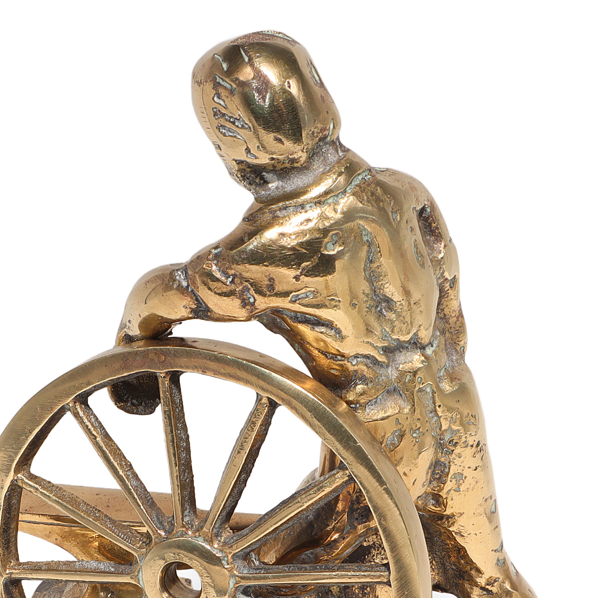 Thumbnail for Vintage Brass Blacksmith Figurine Anvil Wheel Sculpture - Industrial Desk Accessory - Classic Sculpture