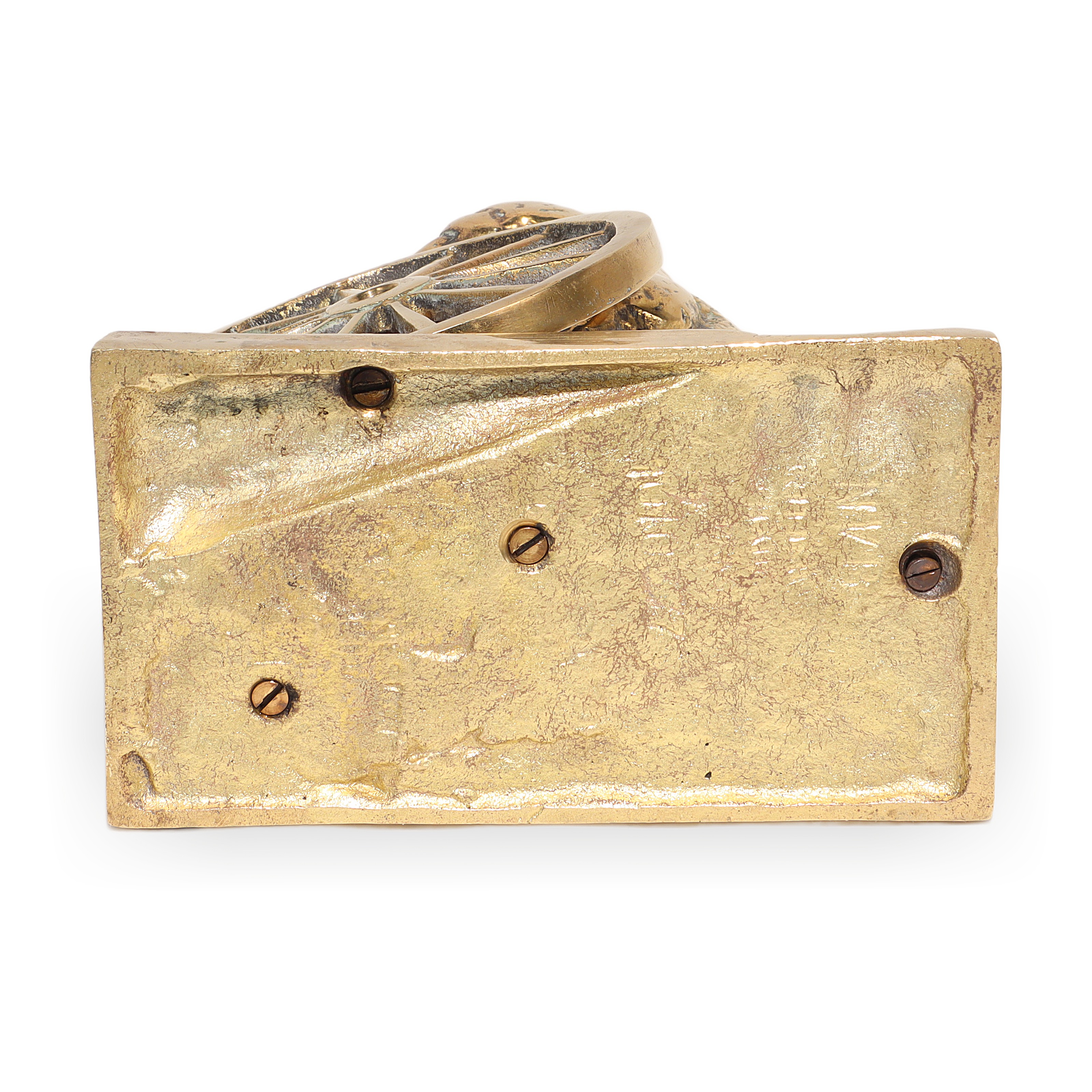 Thumbnail for Vintage Brass Blacksmith Figurine Anvil Wheel Sculpture - Industrial Desk Accessory - Classic Sculpture