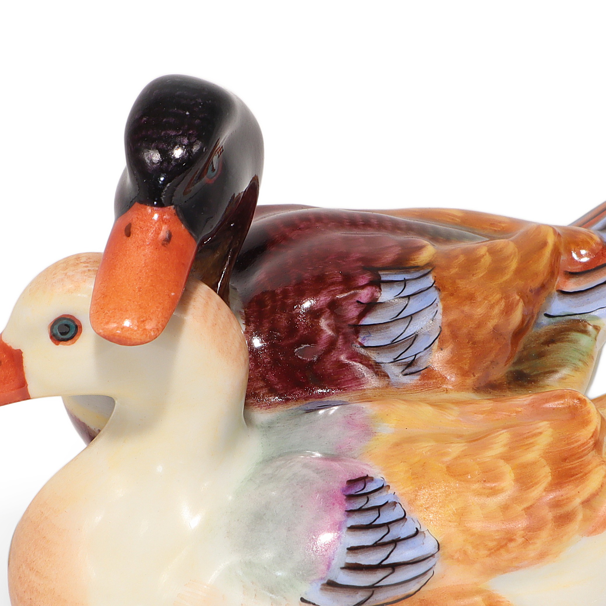 Thumbnail for Vintage Herend Mallard Ducks Porcelain Figurine - Hungary Hand Made - Mid Century