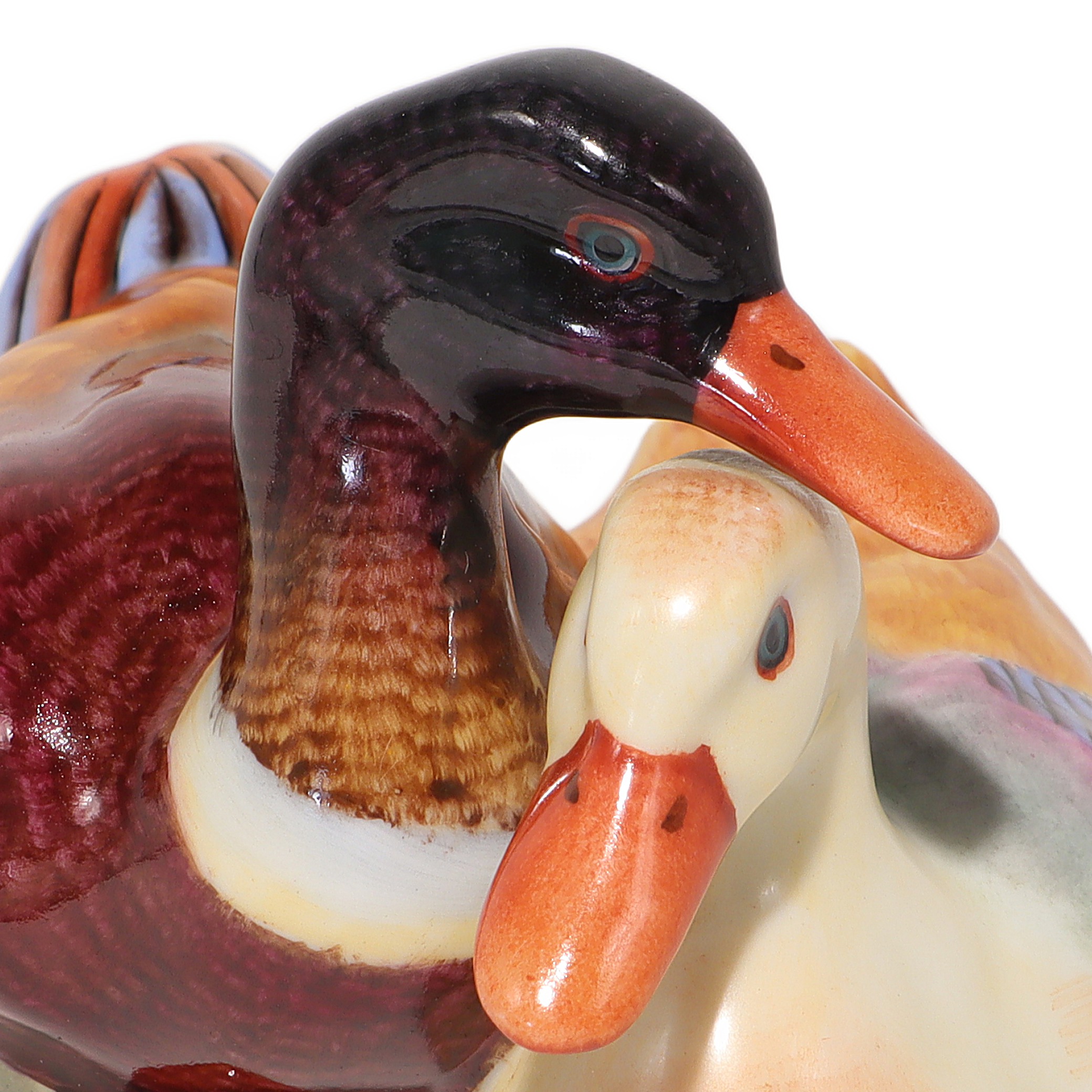 Thumbnail for Vintage Herend Mallard Ducks Porcelain Figurine - Hungary Hand Made - Mid Century