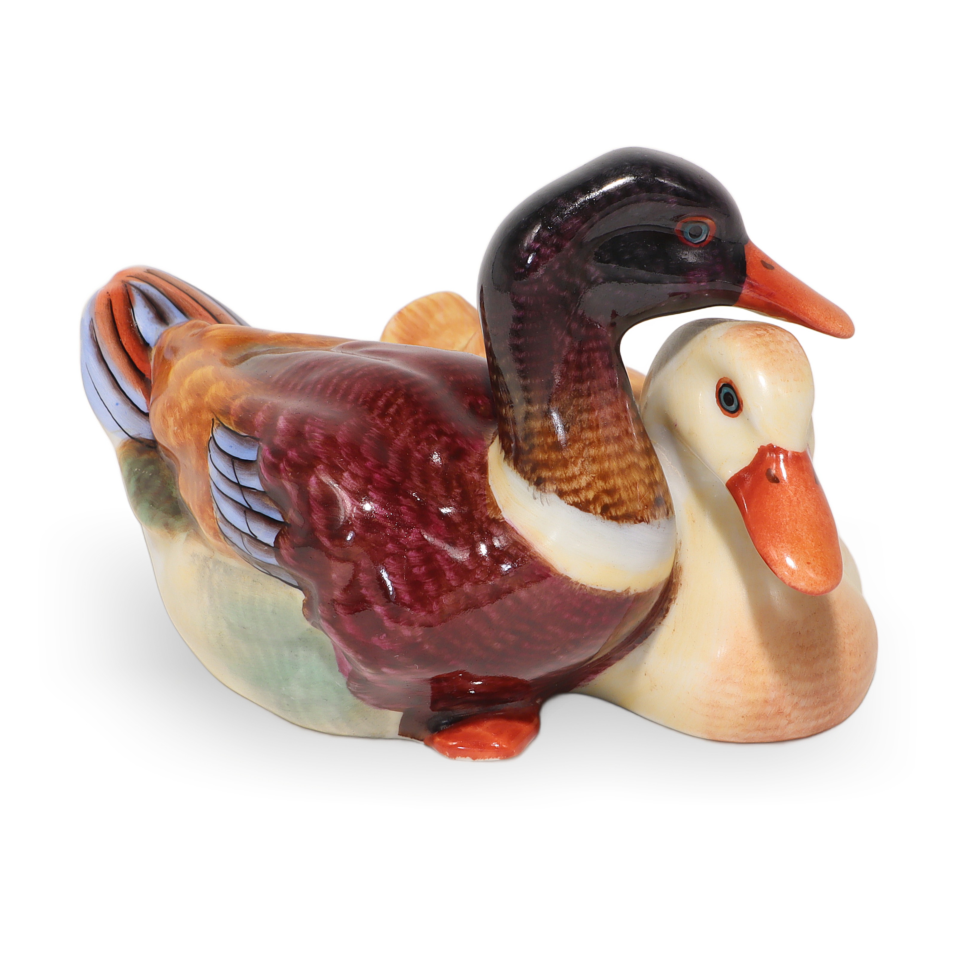 Thumbnail for Vintage Herend Mallard Ducks Porcelain Figurine - Hungary Hand Made - Mid Century
