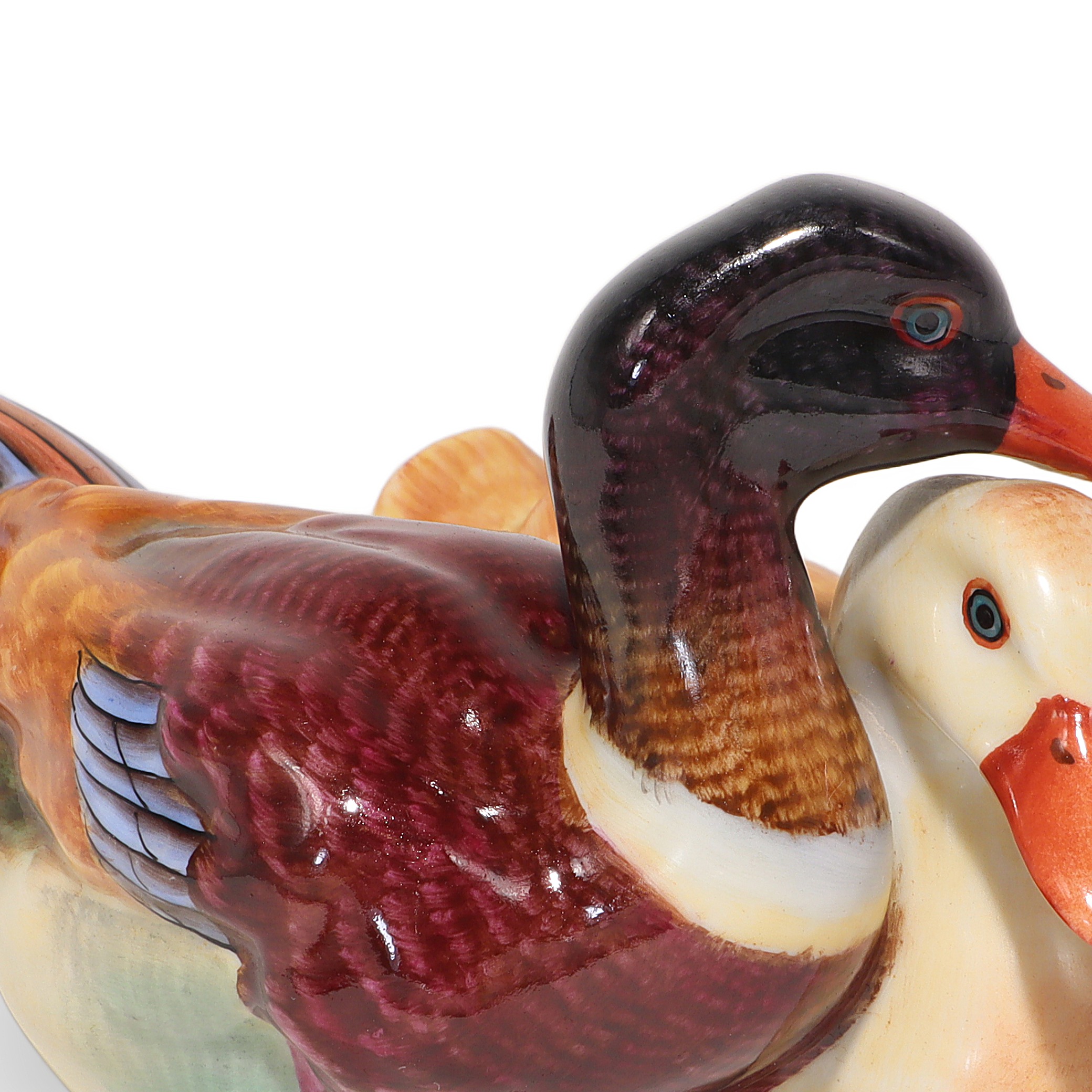 Thumbnail for Vintage Herend Mallard Ducks Porcelain Figurine - Hungary Hand Made - Mid Century