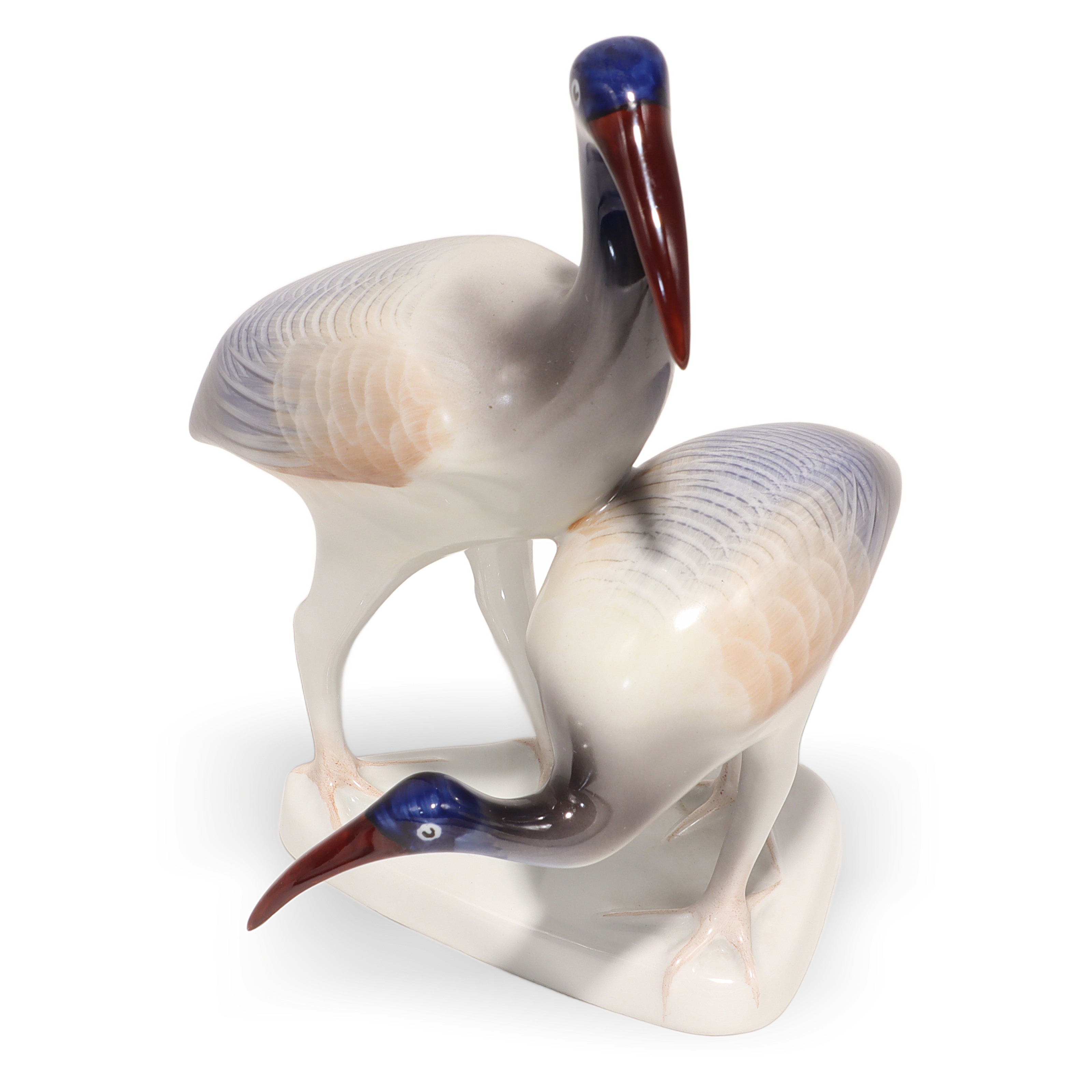 Vintage Hollohaza Ibis Figurine Porcelain Collectible Thumbnail for Vintage Hollohaza Ibis Figurine - Porcelain Heron Statue - Hungarian Collectible Decor