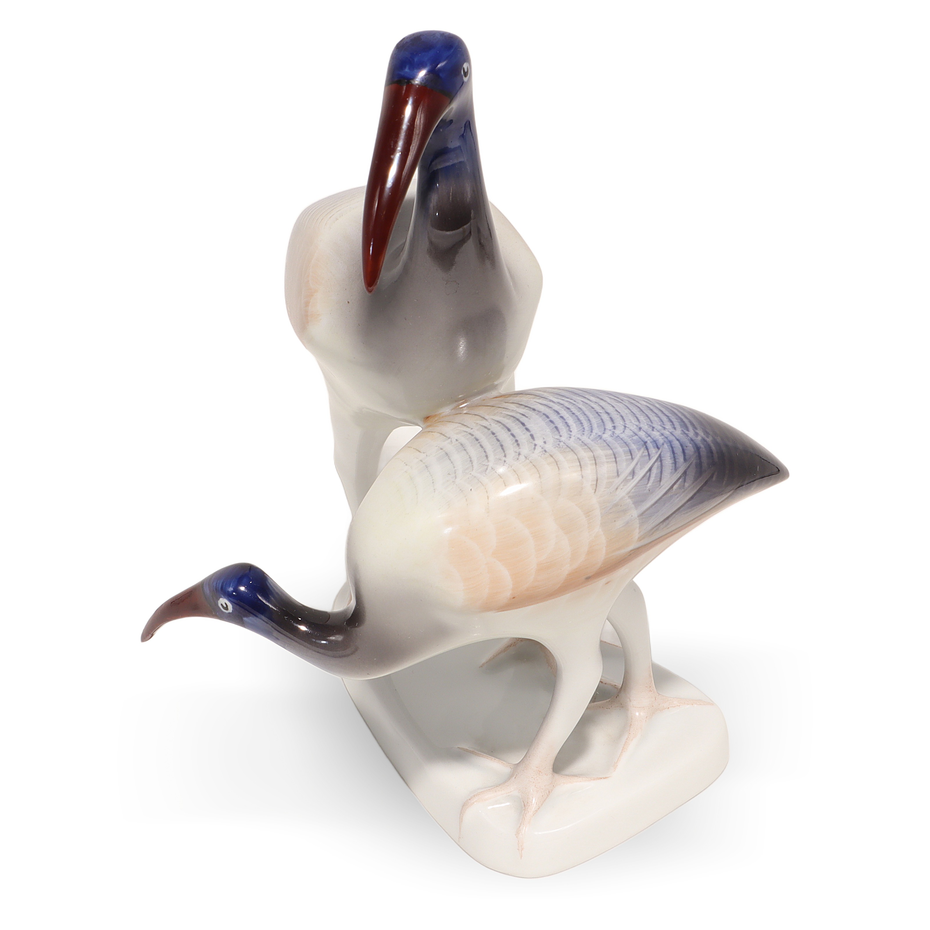 Vintage Hollohaza Ibis Figurine Porcelain Collectible Thumbnail for Vintage Hollohaza Ibis Figurine - Porcelain Heron Statue - Hungarian Collectible Decor