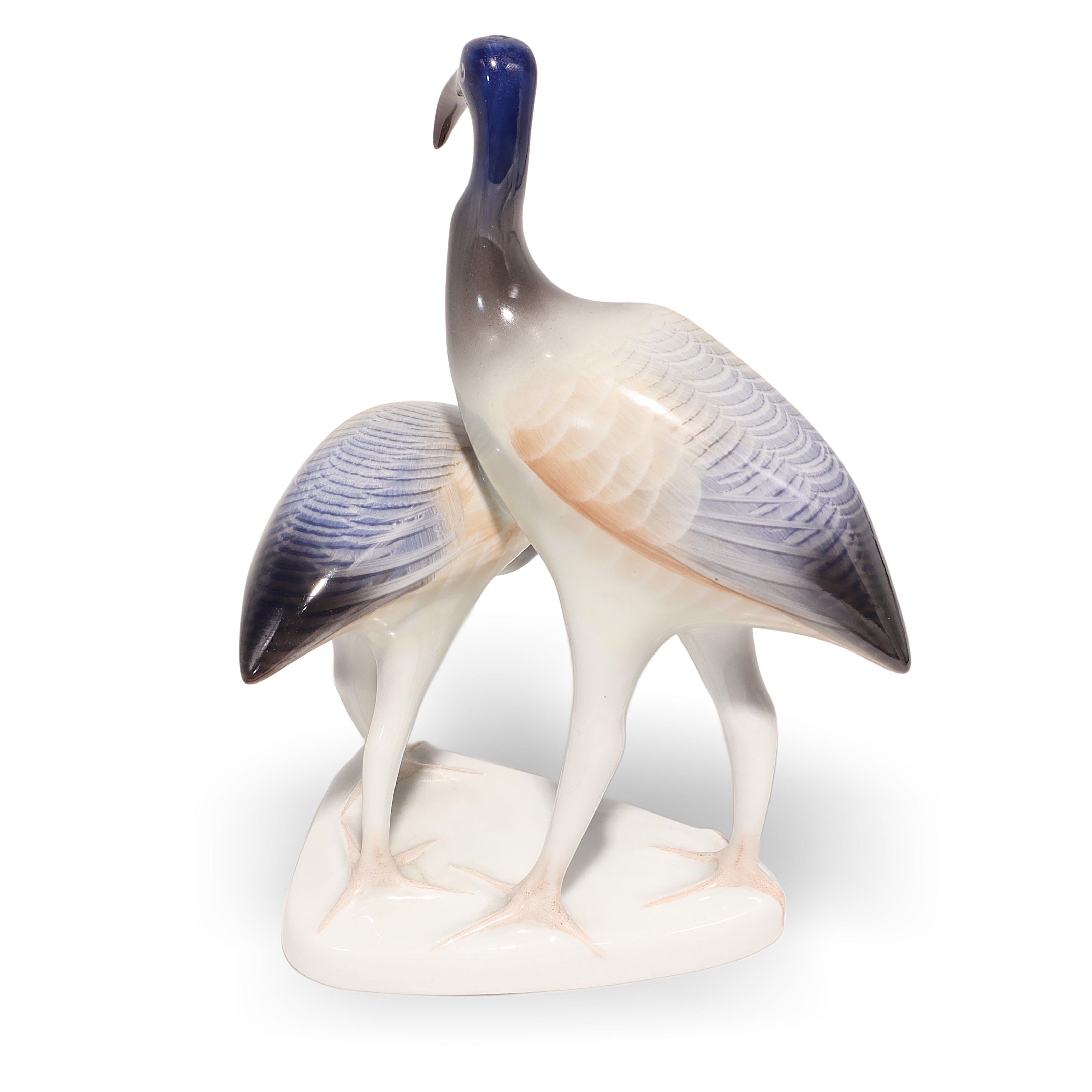 Vintage Hollohaza Ibis Figurine Porcelain Sculpture Thumbnail for Vintage Hollohaza Ibis Figurine - Porcelain Heron Statue - Hungarian Collectible Decor
