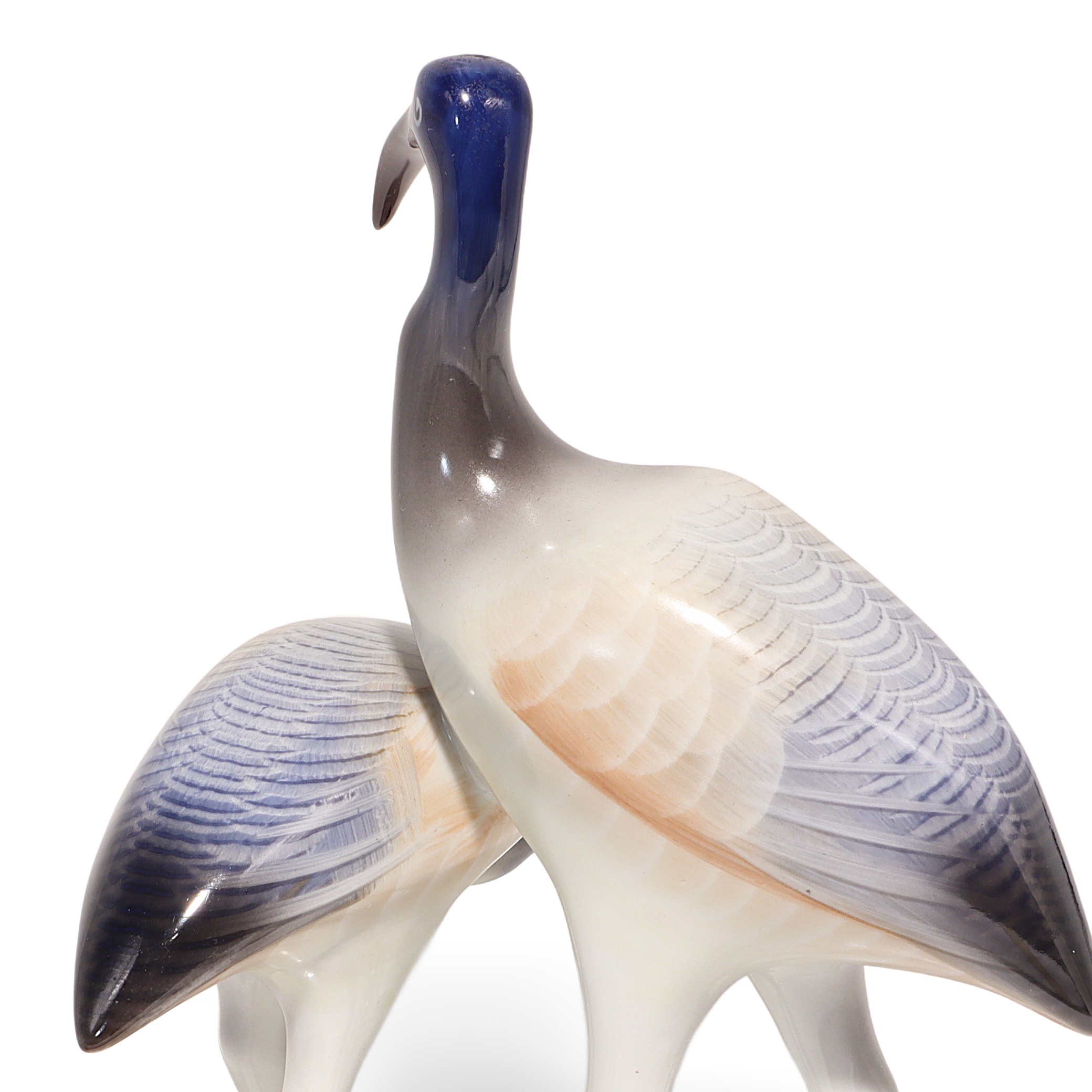 Vintage Hollohaza Ibis Figurine Detailed View Thumbnail for Vintage Hollohaza Ibis Figurine - Porcelain Heron Statue - Hungarian Collectible Decor