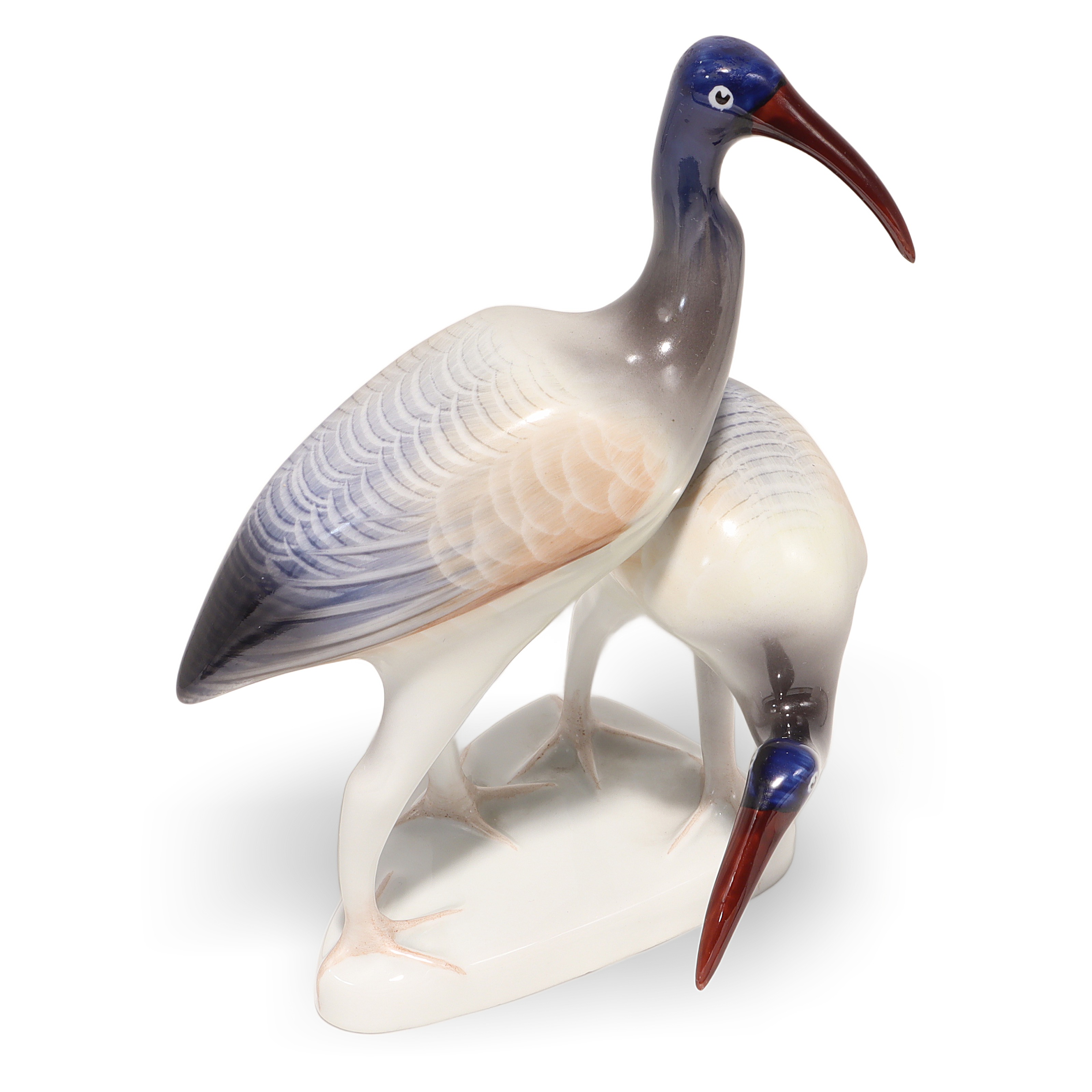 Vintage Hollohaza Ibis Figurine Porcelain Collectible Thumbnail for Vintage Hollohaza Ibis Figurine - Porcelain Heron Statue - Hungarian Collectible Decor