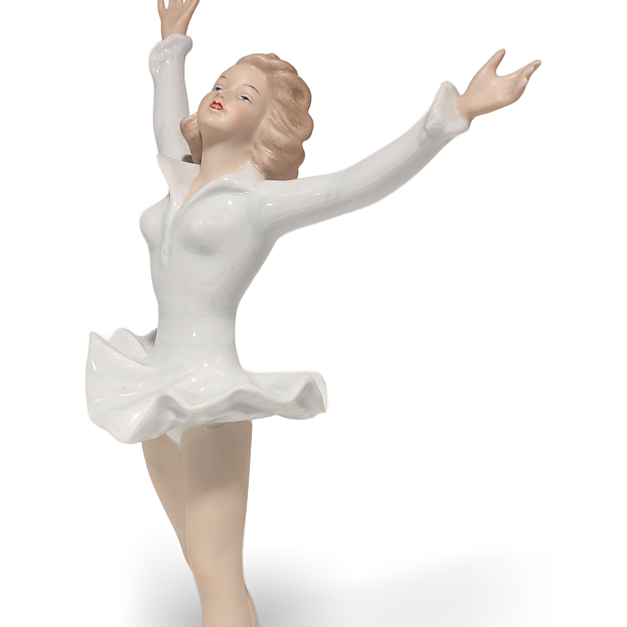 Thumbnail for Vintage Wallendorf Porcelain Ice Skater - Ballerina Figurine Art Deco Style - Hand Painted Rare