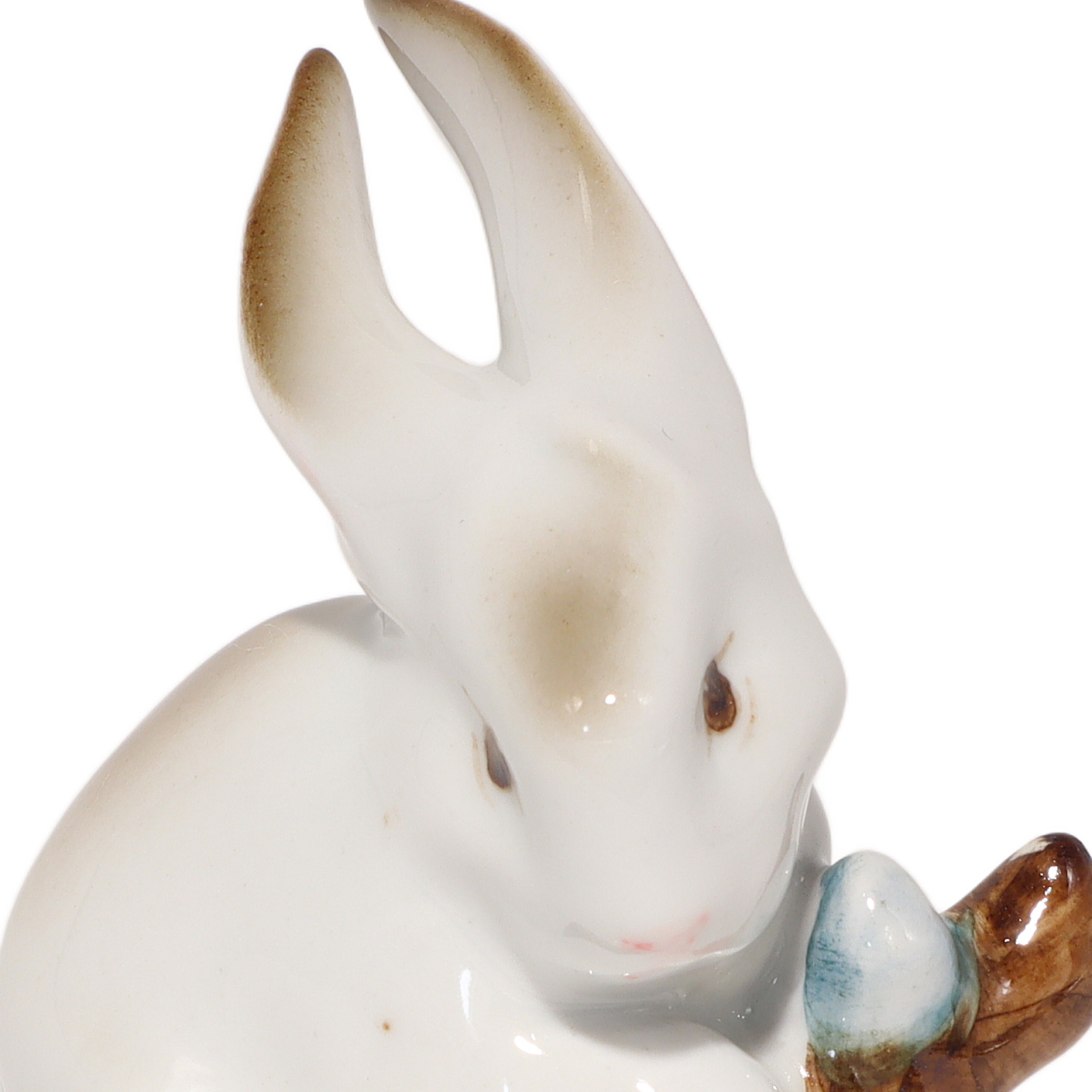 Thumbnail for Vintage Zsolnay Porcelain Bunny Figurine - Hungarian Hand Painted Hare Statuette