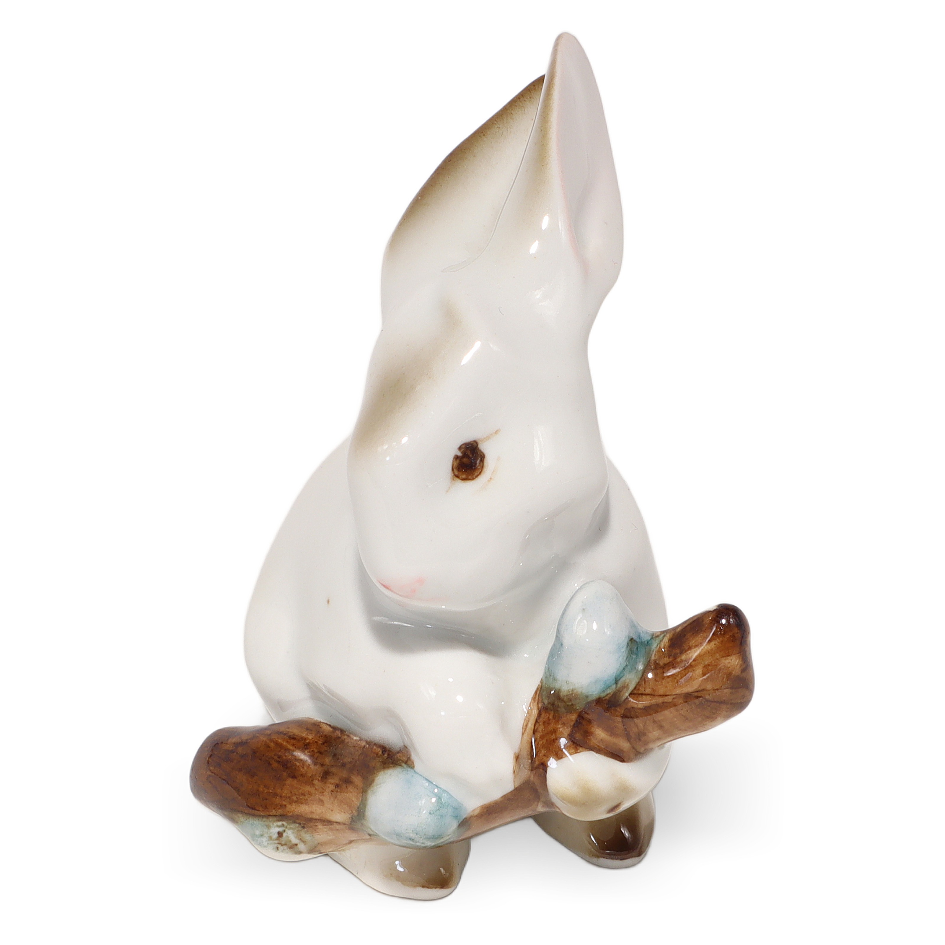 Thumbnail for Vintage Zsolnay Porcelain Bunny Figurine - Hungarian Hand Painted Hare Statuette