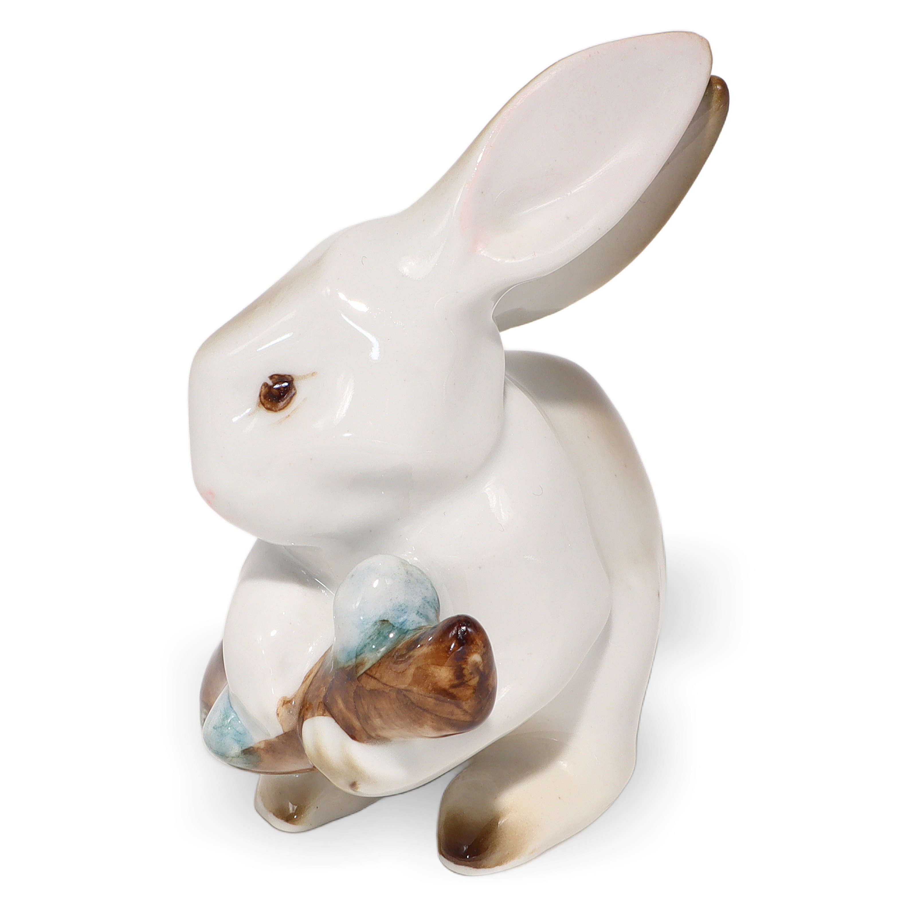 Thumbnail for Vintage Zsolnay Porcelain Bunny Figurine - Hungarian Hand Painted Hare Statuette