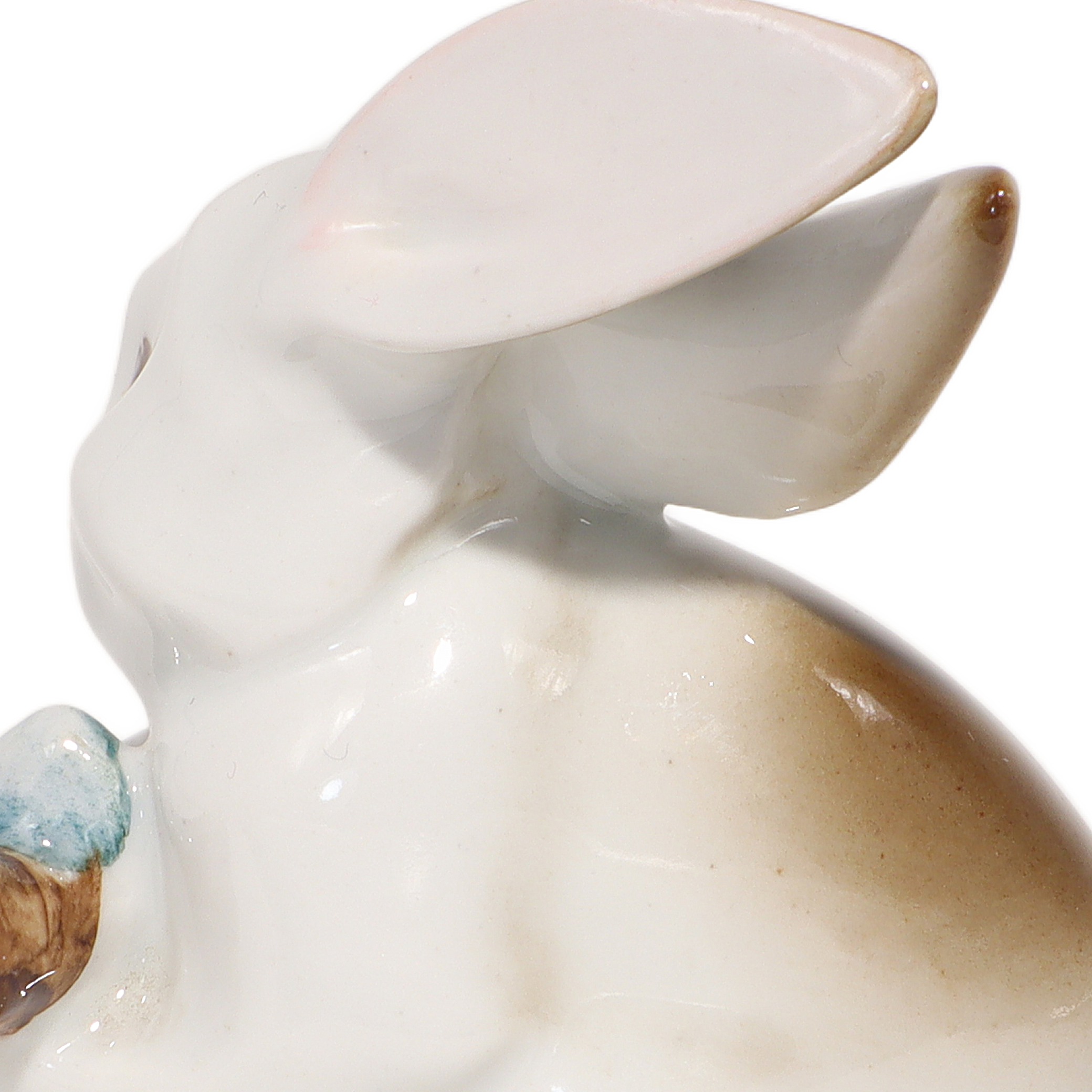 Thumbnail for Vintage Zsolnay Porcelain Bunny Figurine - Hungarian Hand Painted Hare Statuette