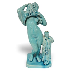 Zsolnay ceramic figurine blue glazed art nouveau nude woman sculpture collectible