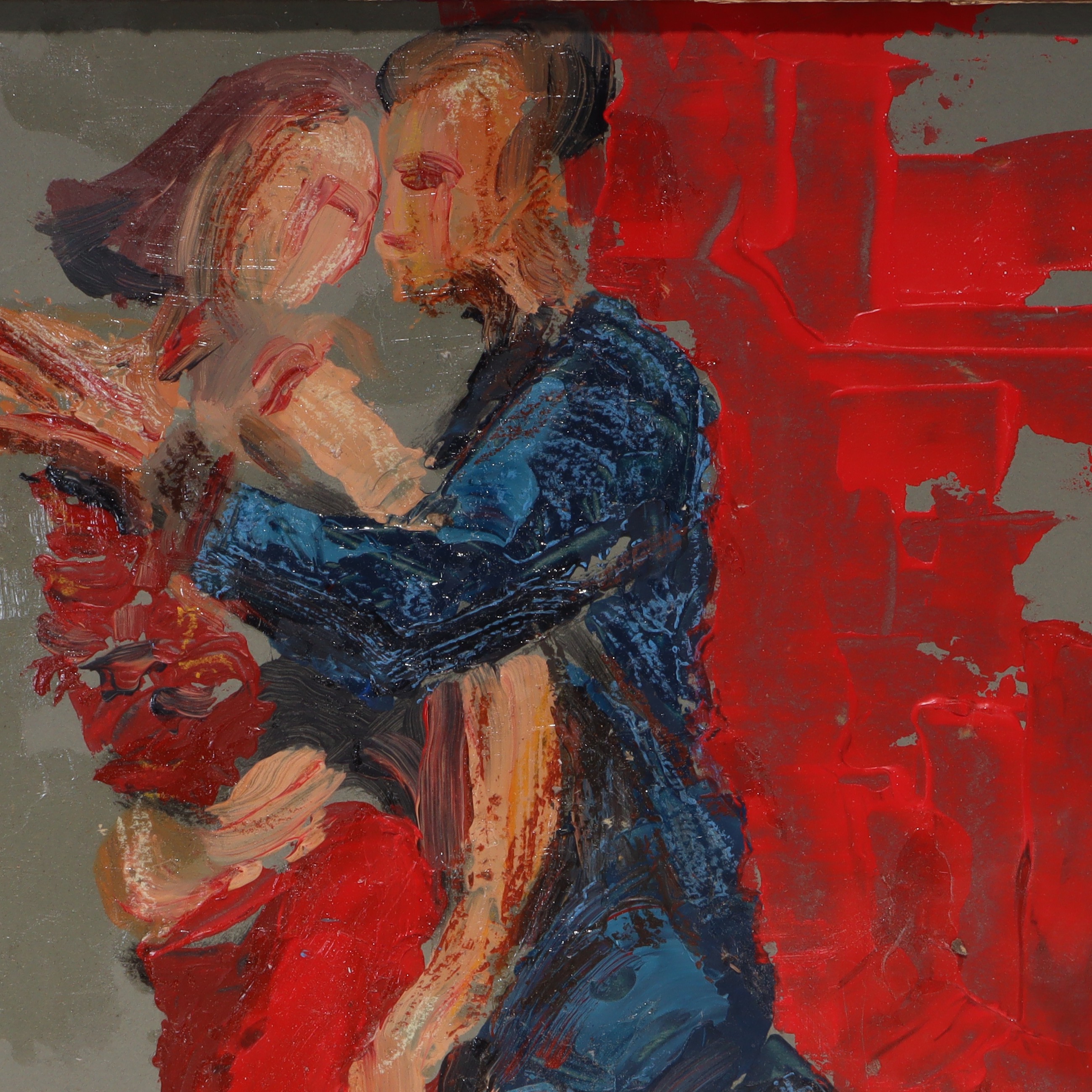 Thumbnail for Art Deco Vintage Original Oil Painting On Cardboard - Dancers