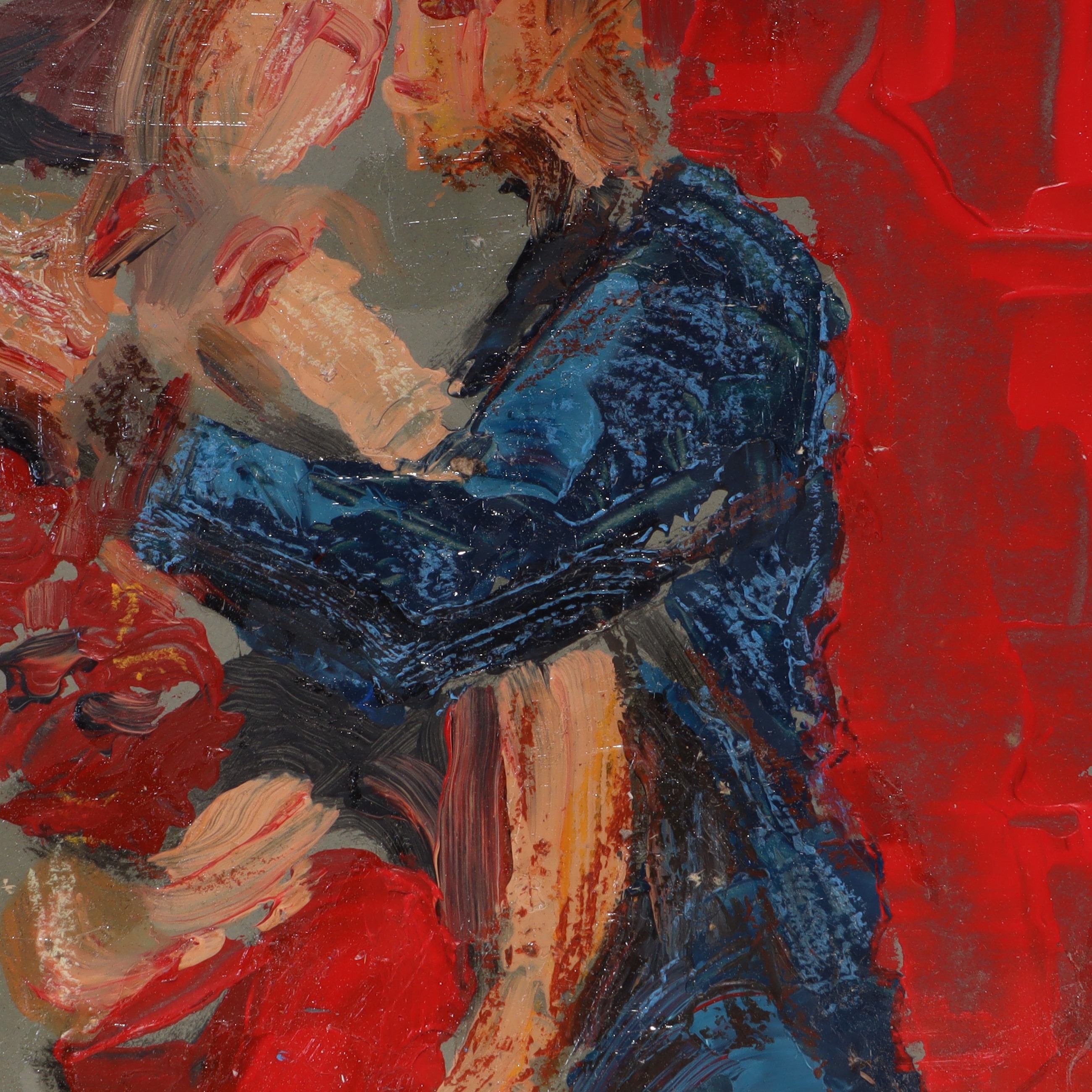 Thumbnail for Art Deco Vintage Original Oil Painting On Cardboard - Dancers