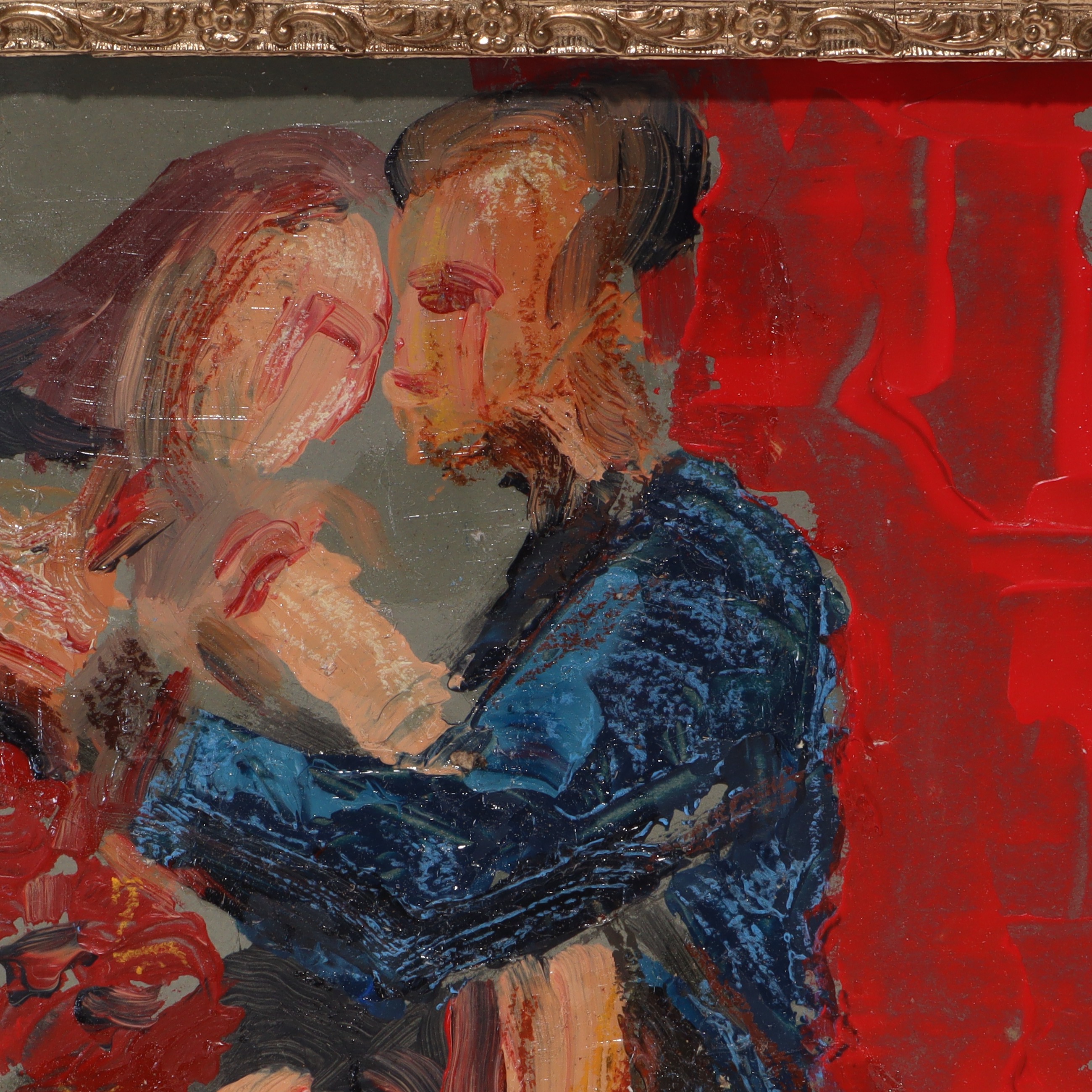 Thumbnail for Art Deco Vintage Original Oil Painting On Cardboard - Dancers