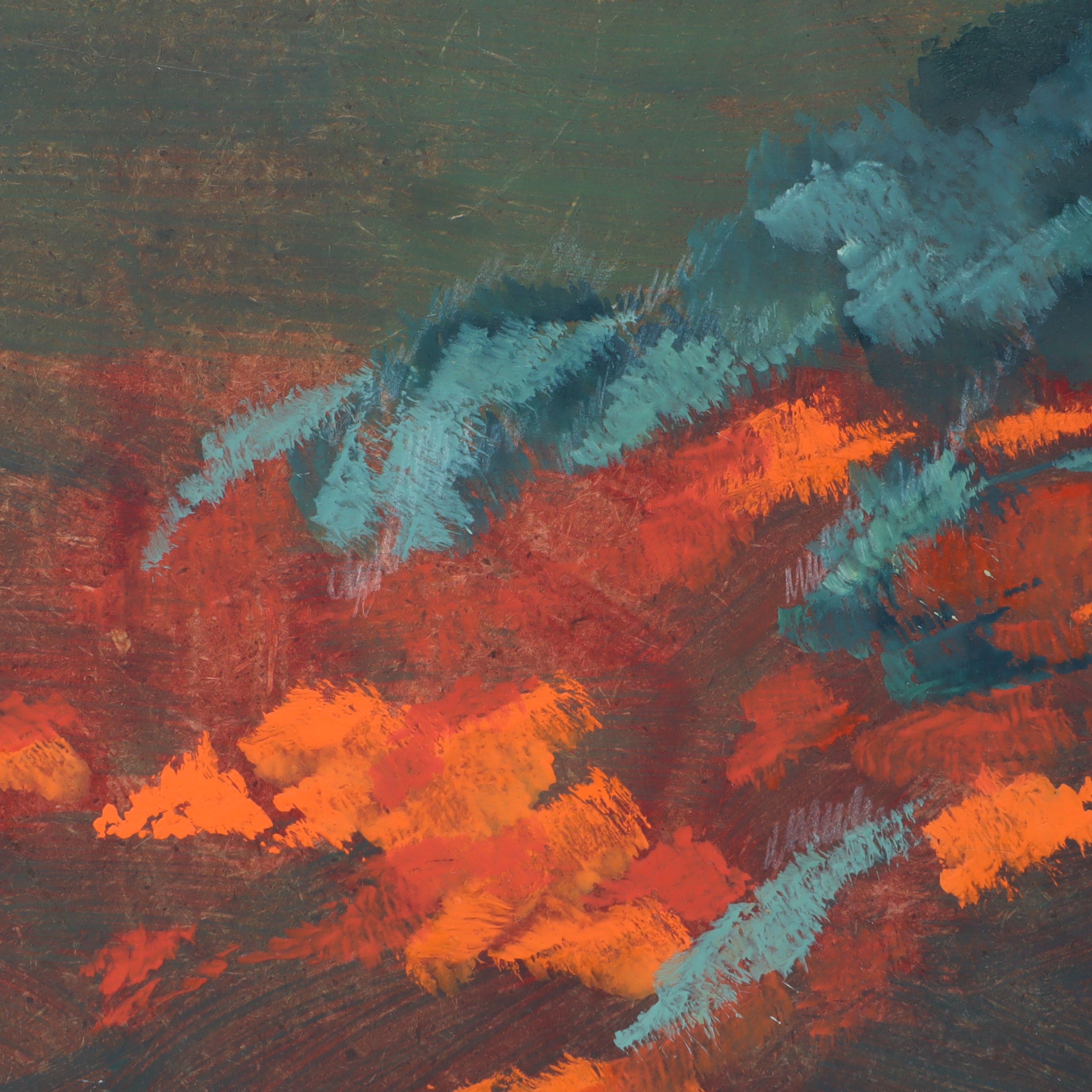 Thumbnail for Bor Vintage Abstract Landscape - Oil Painting Signed Mid Century Modern Art