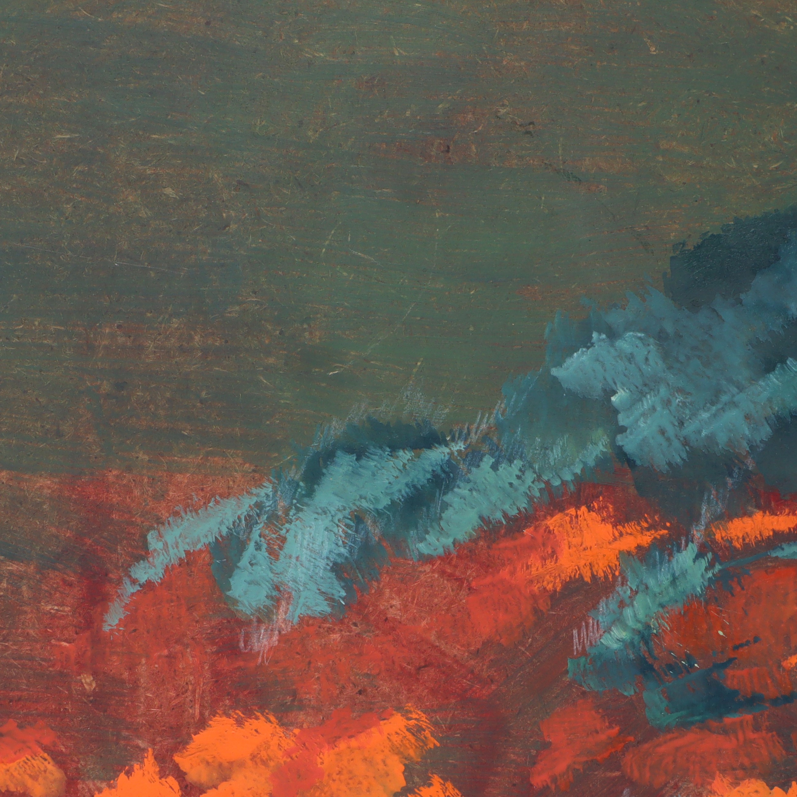 Thumbnail for Bor Vintage Abstract Landscape - Oil Painting Signed Mid Century Modern Art