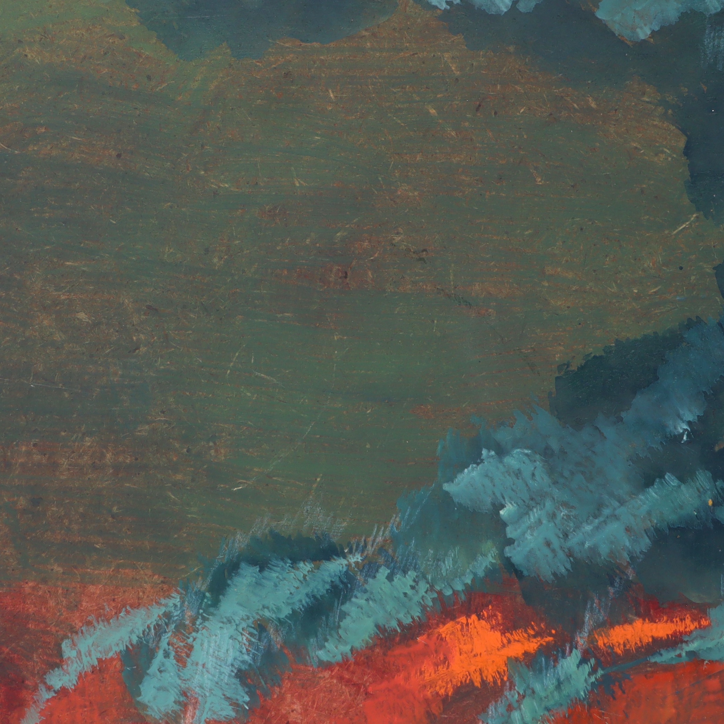 Thumbnail for Bor Vintage Abstract Landscape - Oil Painting Signed Mid Century Modern Art