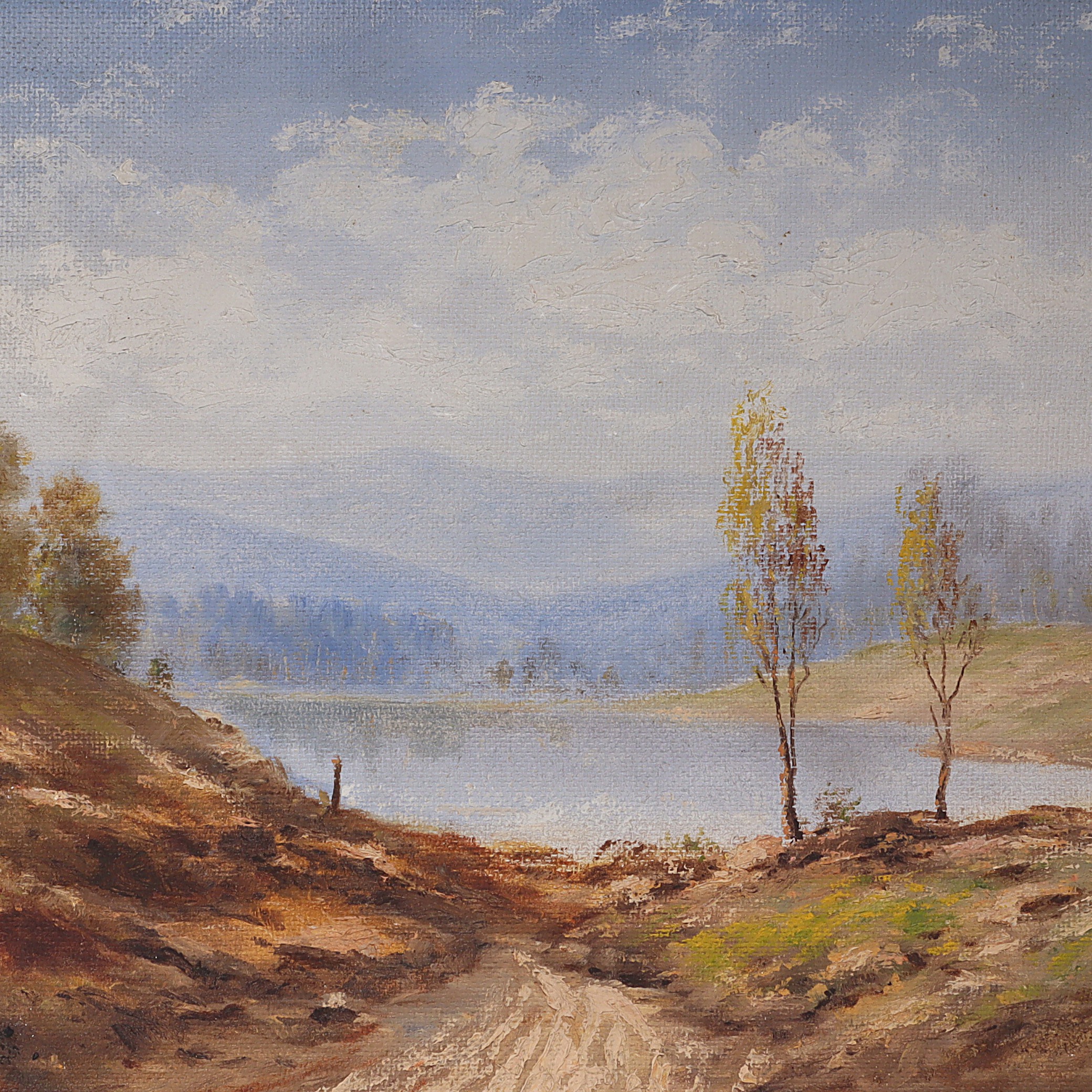 Thumbnail for Buza S Vintage Landscape Oil Painting On Panel - Pastoral Scene Signed Artwork