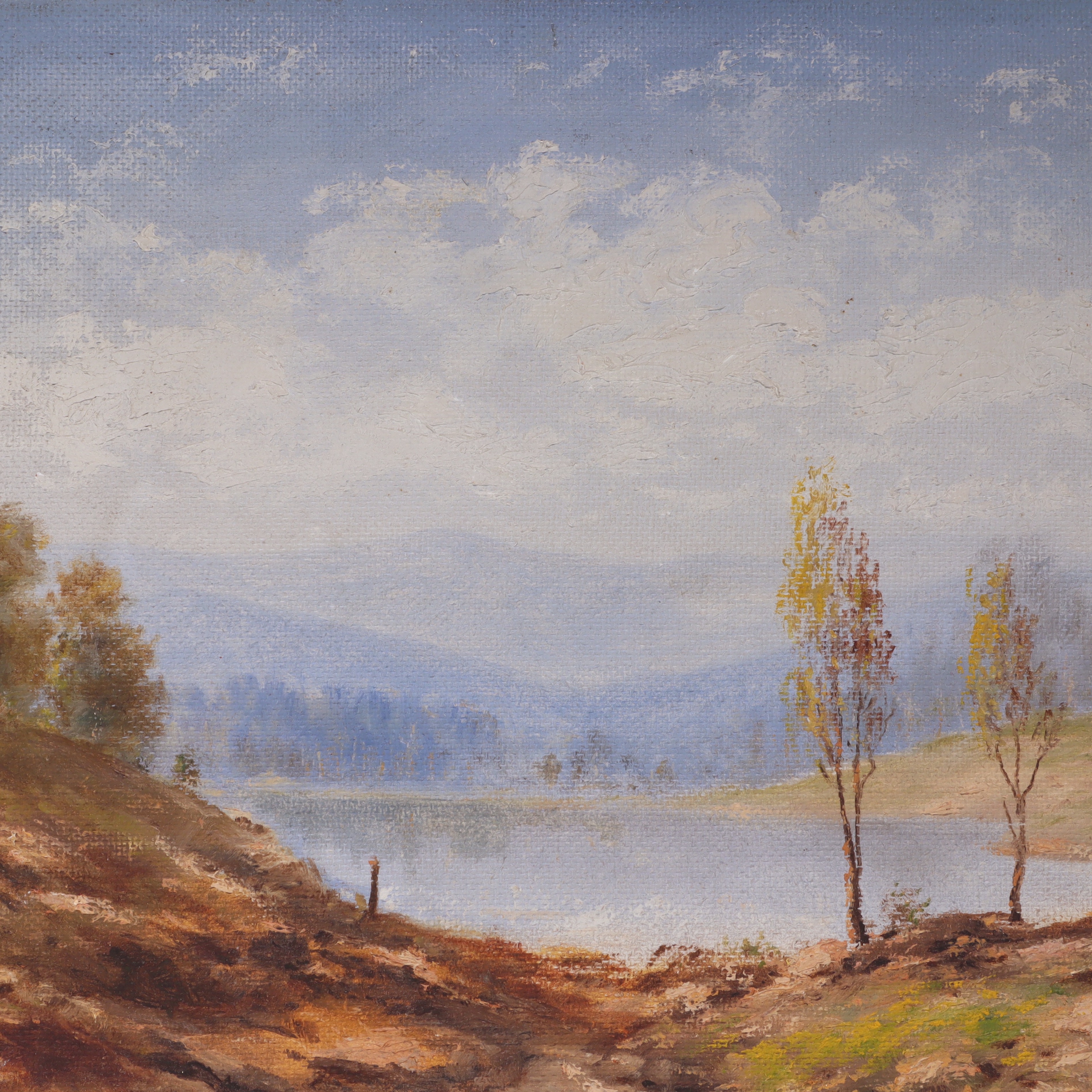 Thumbnail for Buza S Vintage Landscape Oil Painting On Panel - Pastoral Scene Signed Artwork