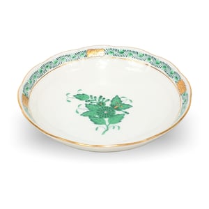 Herend Apponyi Green Trinket Tray - Chinese Bouquet Motif