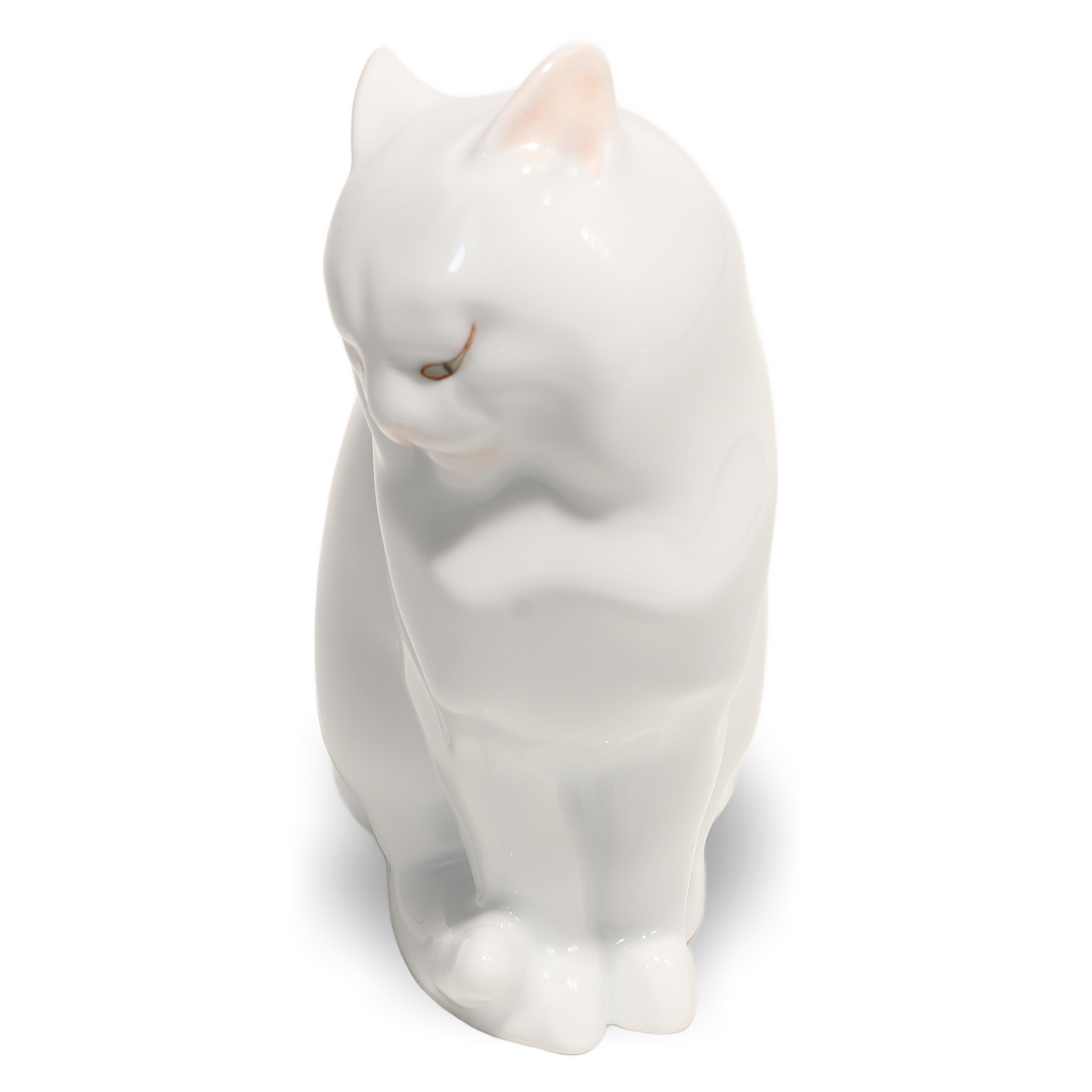 Thumbnail for Herend Cat Figurine Art Deco Kitty Hand Painted Vintage Porcelain