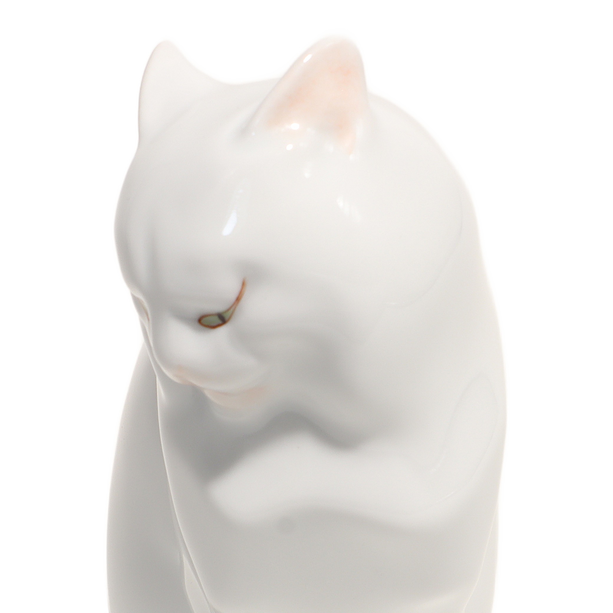 Thumbnail for Herend Cat Figurine Art Deco Kitty Hand Painted Vintage Porcelain