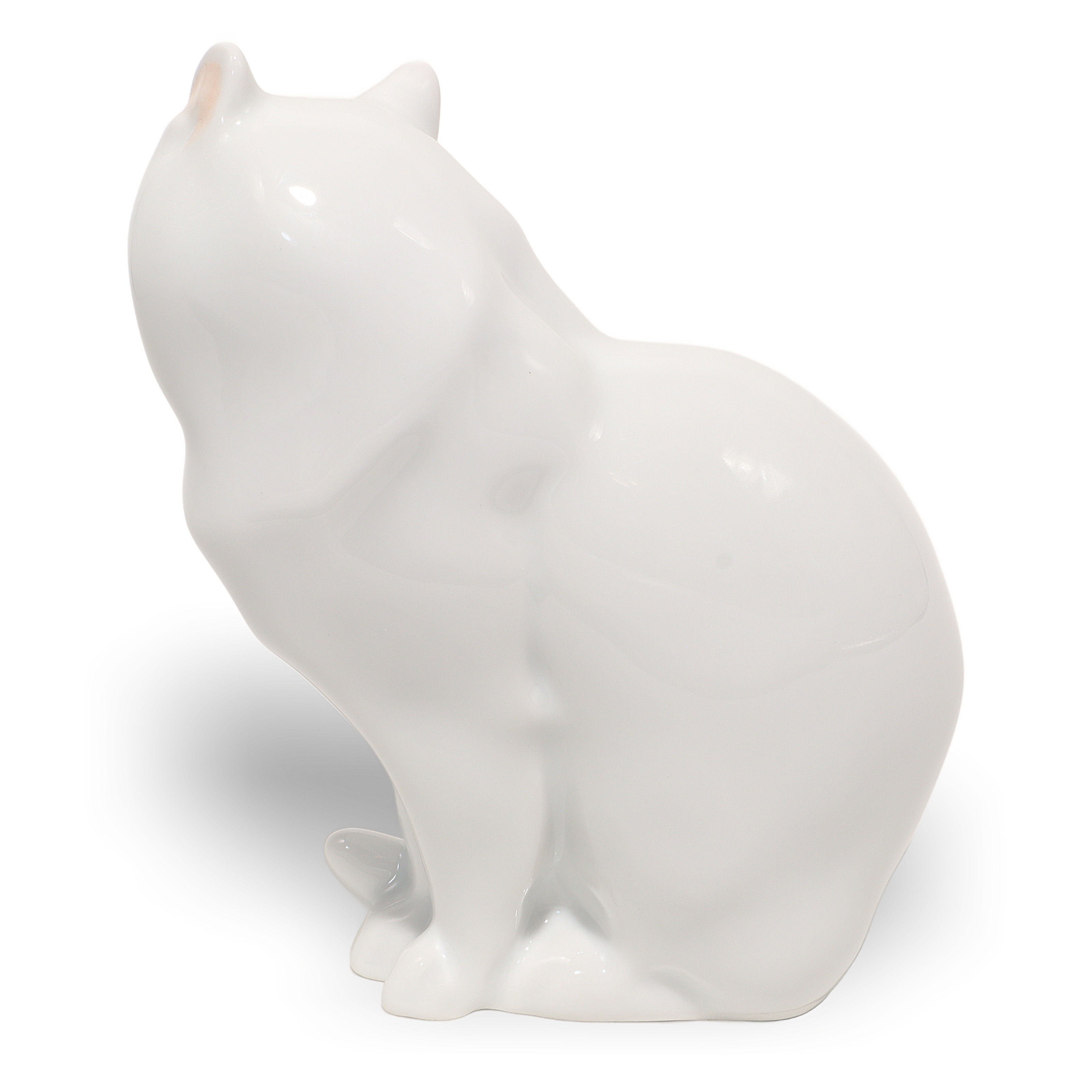Thumbnail for Herend Cat Figurine White Sitting Cat Vintage Porcelain Decor