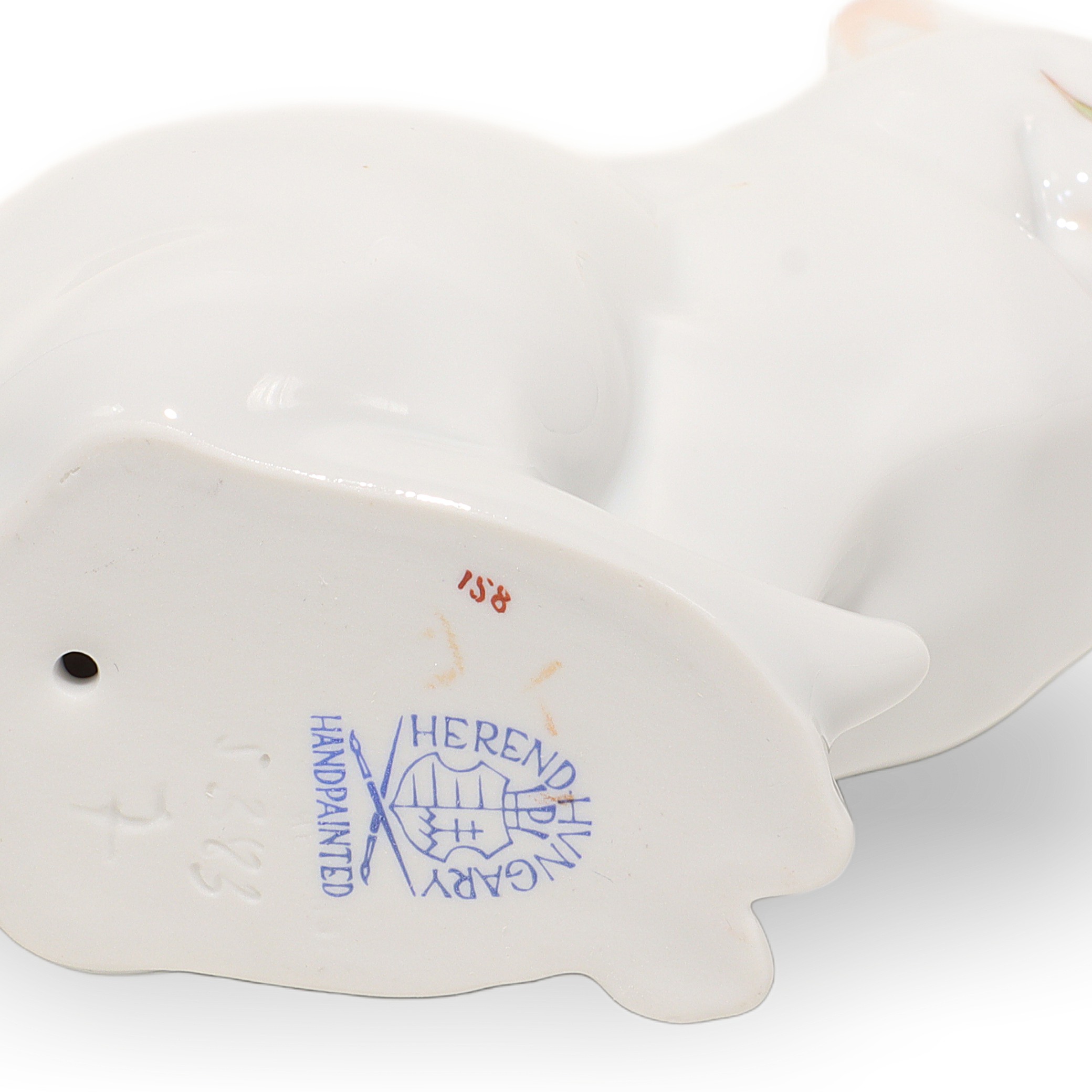 Thumbnail for Herend Cat Figurine White Sitting Cat Vintage Porcelain Decor