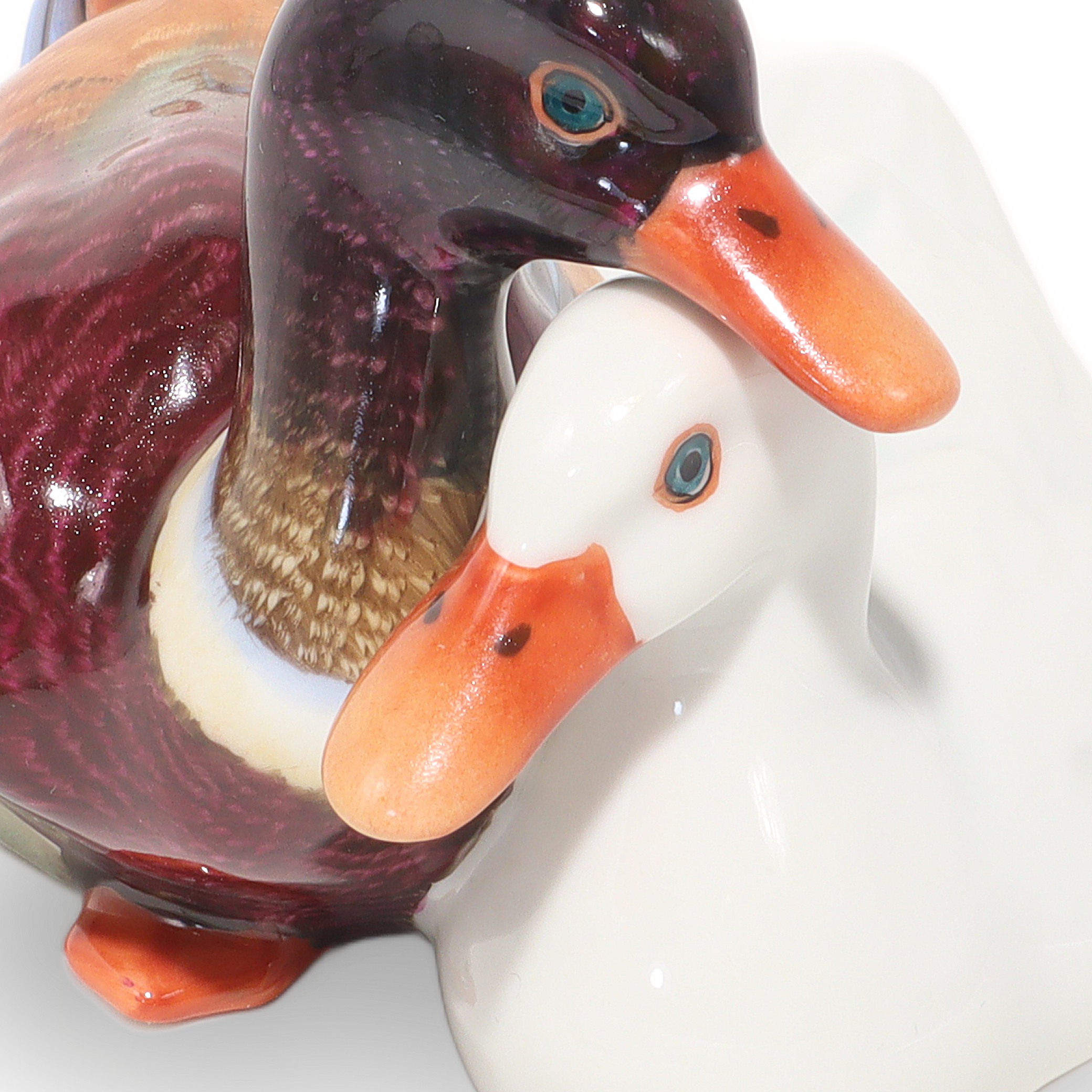 Thumbnail for Herend Ducks Figurines Vintage Porcelain Birds Mallard Statuette