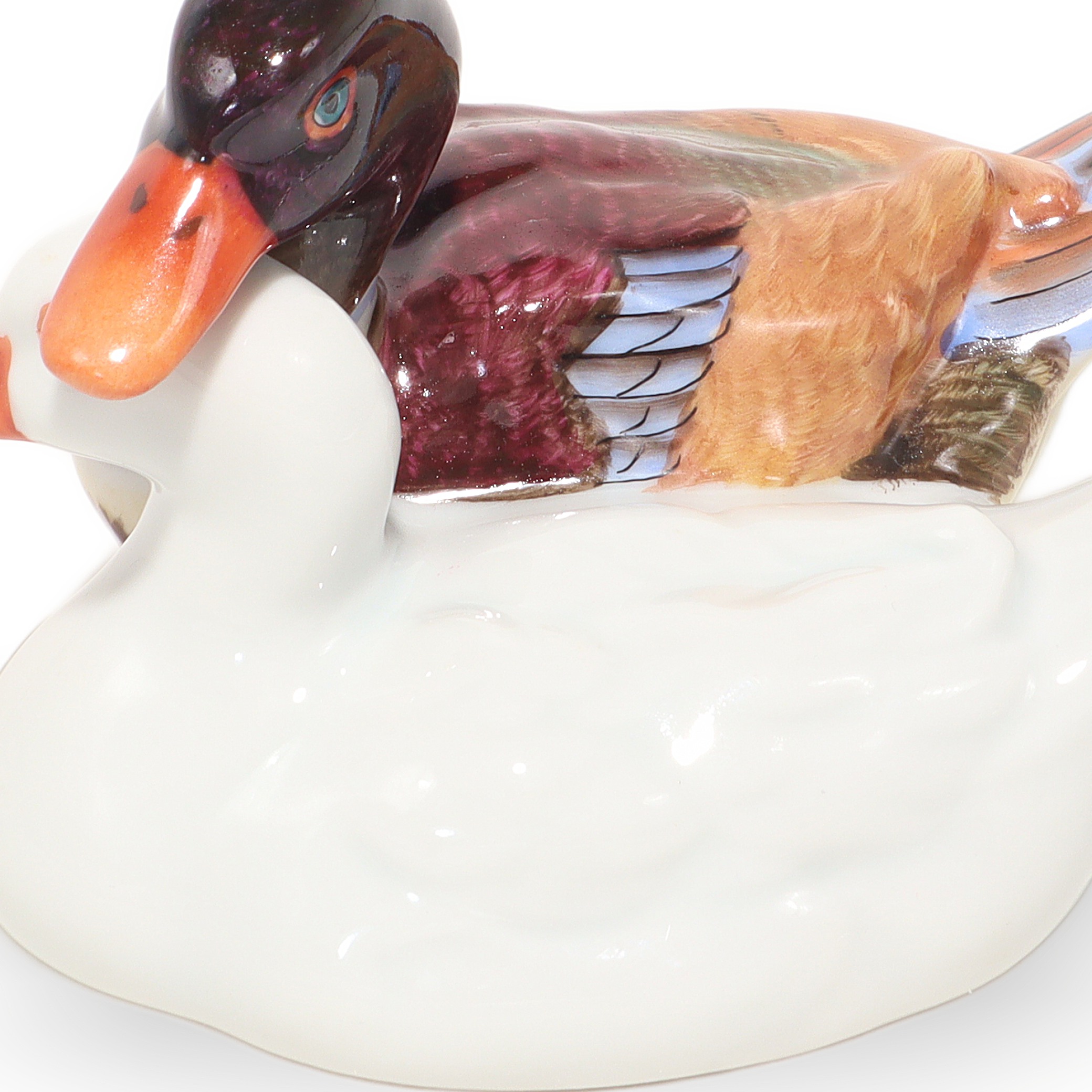 Thumbnail for Herend Ducks Figurines Vintage Porcelain Birds Mallard Statuette