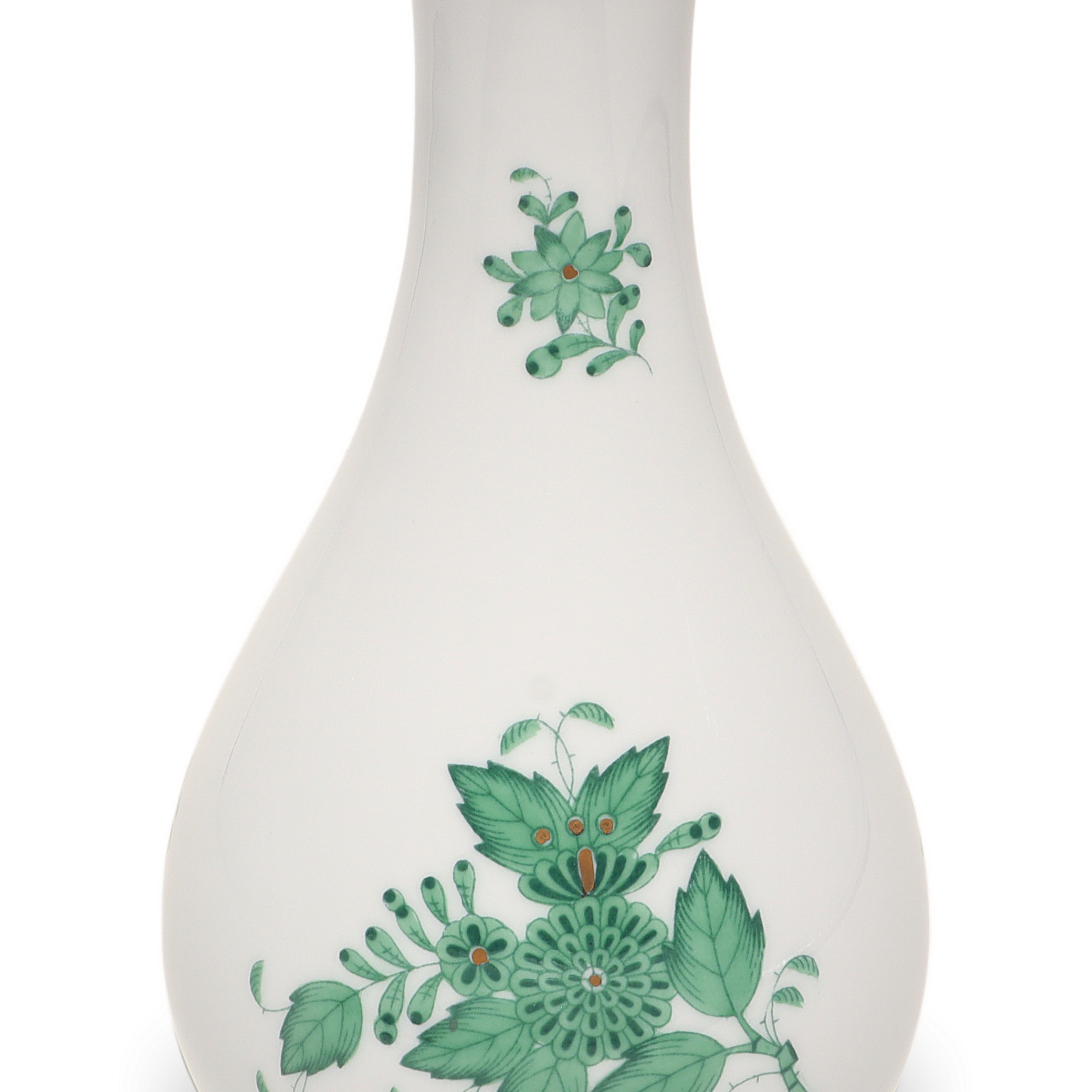 Thumbnail for Herend Green Chinese Bouquet Bud Vase Apponyi Pattern Vintage Hand Painted Porcelain