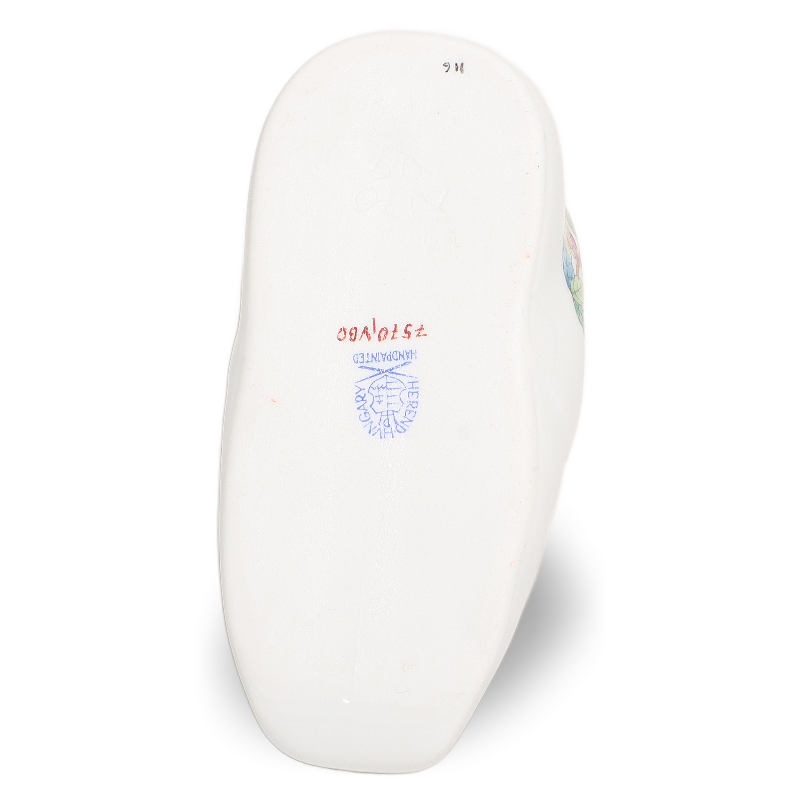 Thumbnail for Herend Porcelain Baby Shoe - Hand Painted Floral Butterfly Design Vintage Collectible