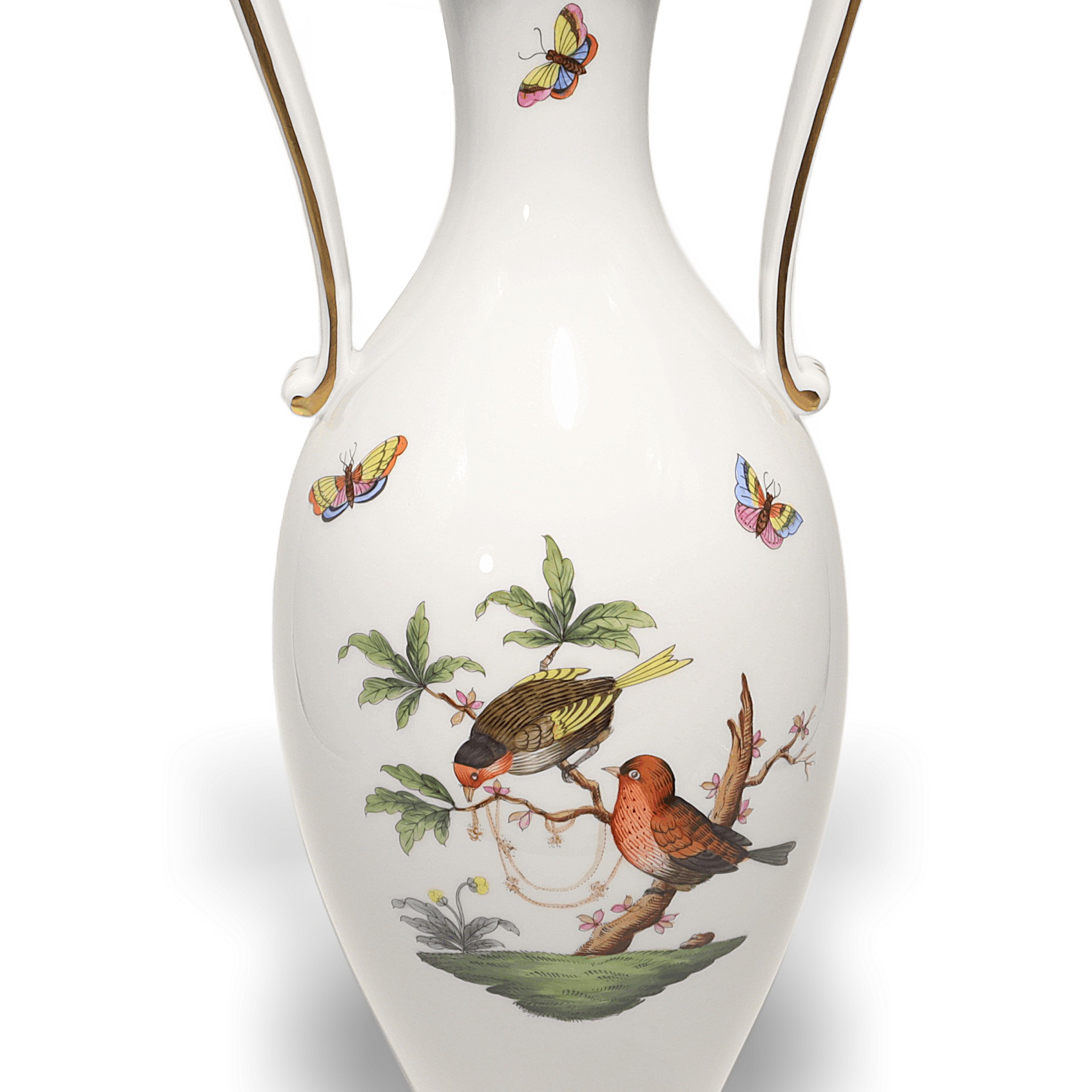 Thumbnail for Herend Rothschild Amphora Vase Vintage Hand Painted Large Porcelain