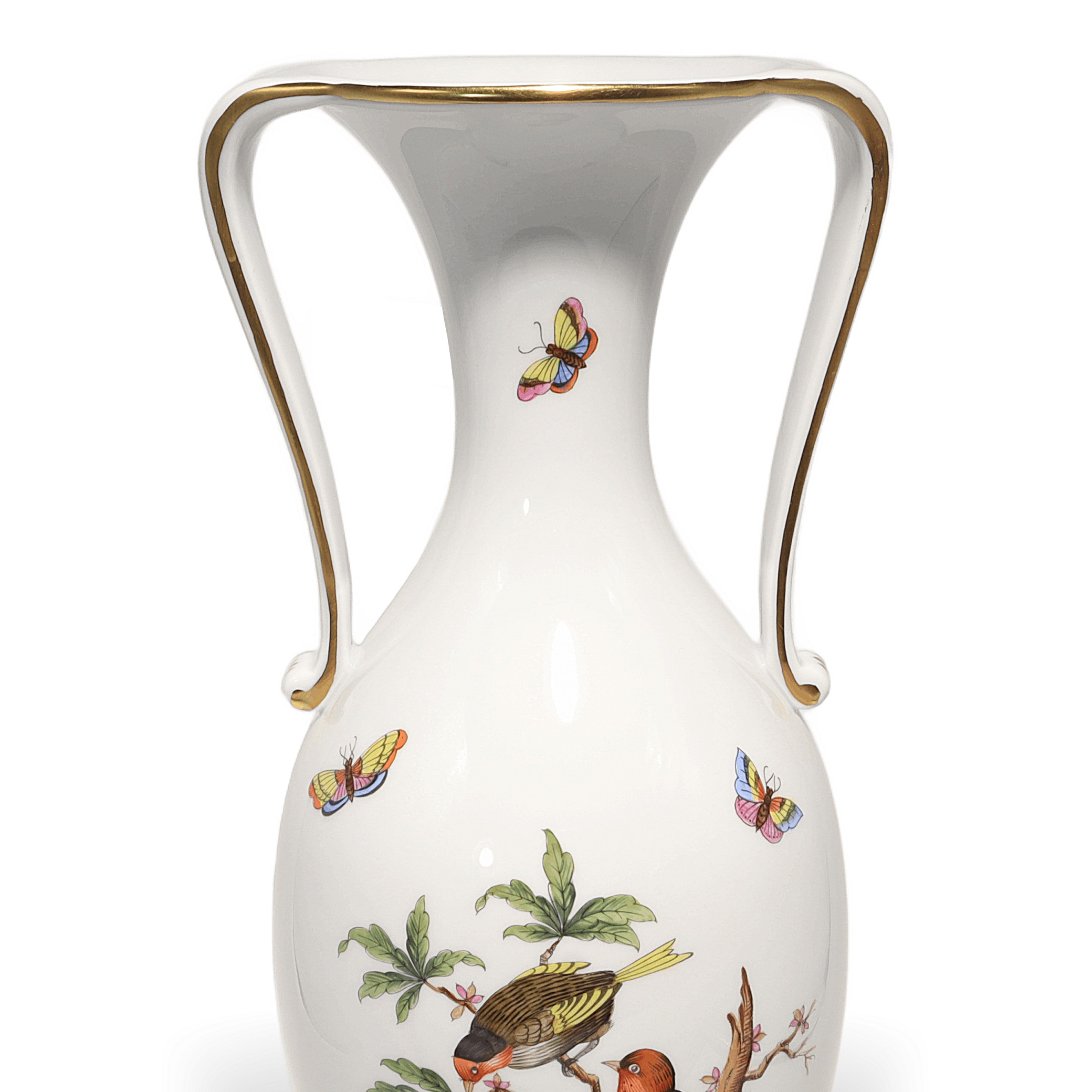 Thumbnail for Herend Rothschild Amphora Vase Vintage Hand Painted Large Porcelain