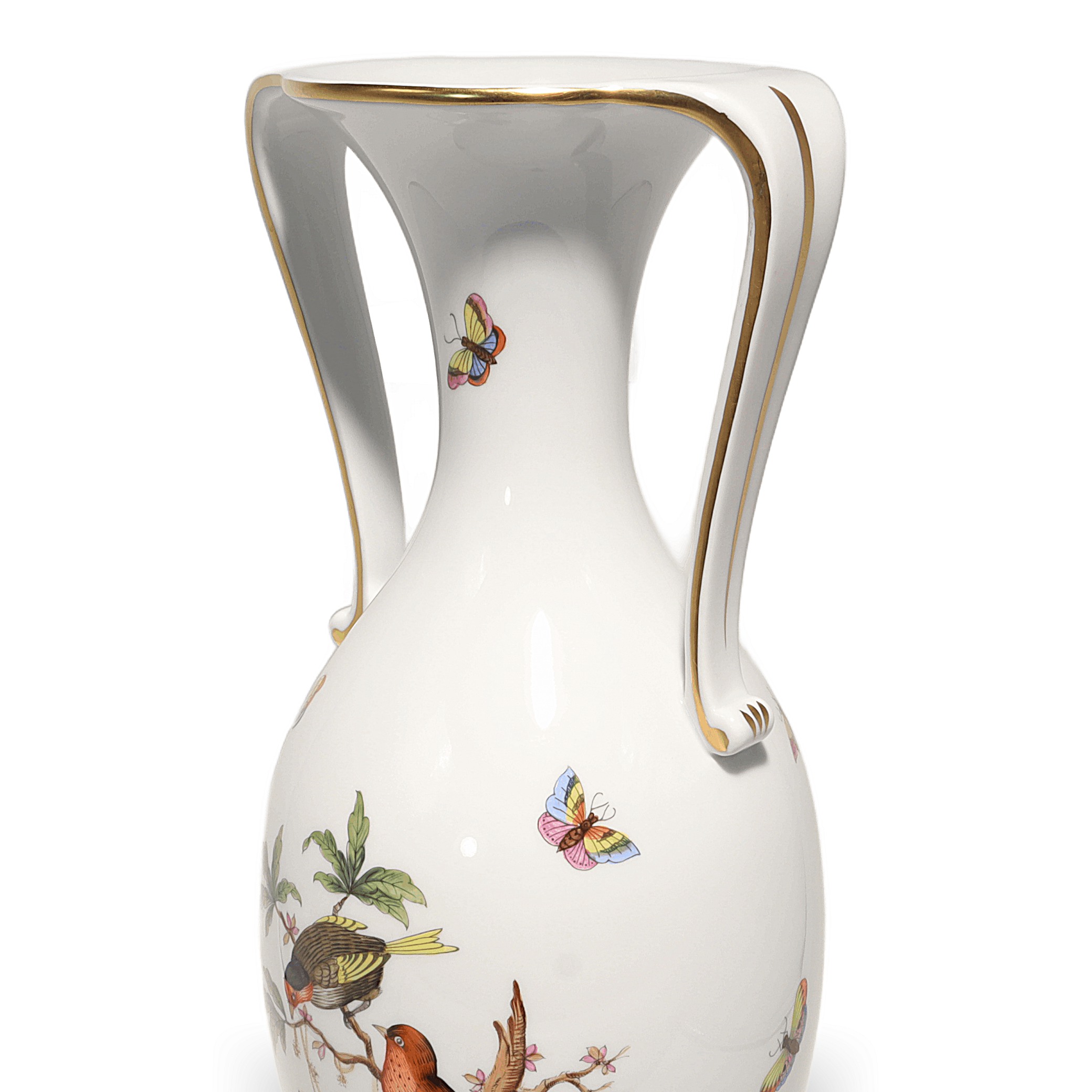 Thumbnail for Herend Rothschild Amphora Vase Vintage Hand Painted Large Porcelain