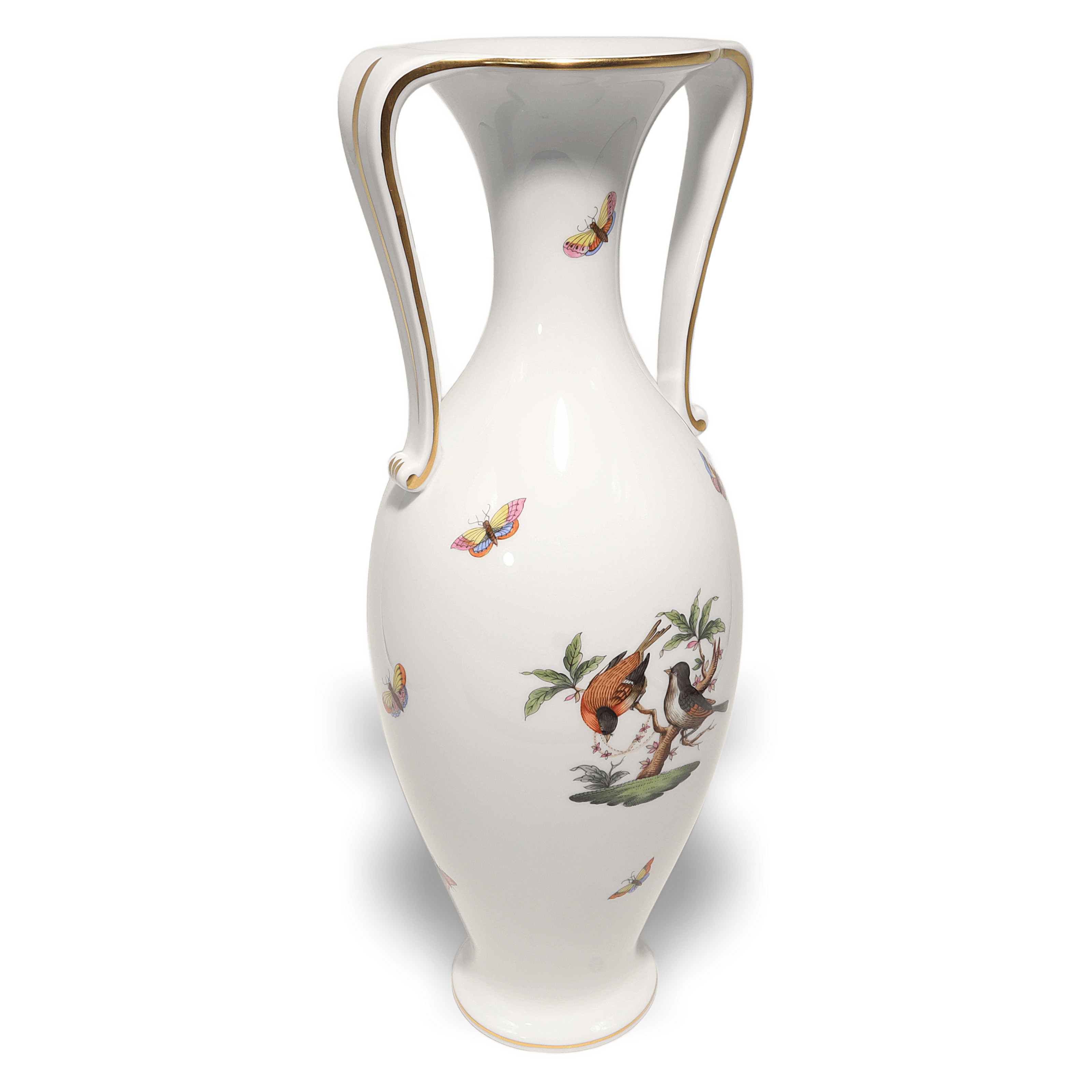 Thumbnail for Herend Rothschild Amphora Vase Vintage Hand Painted Large Porcelain